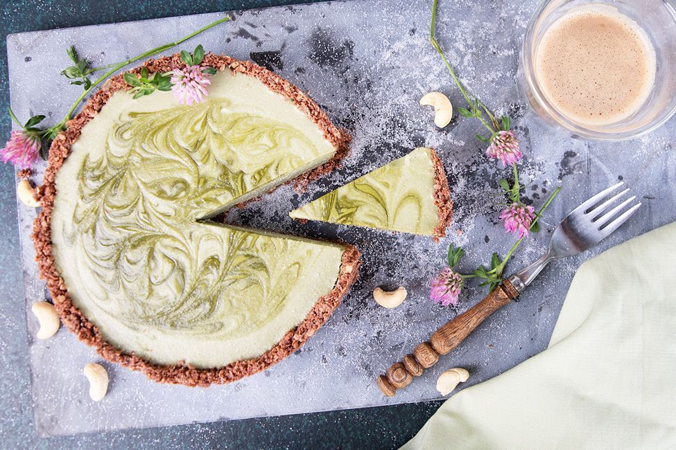 Vegan Matcha-Cheesecake
