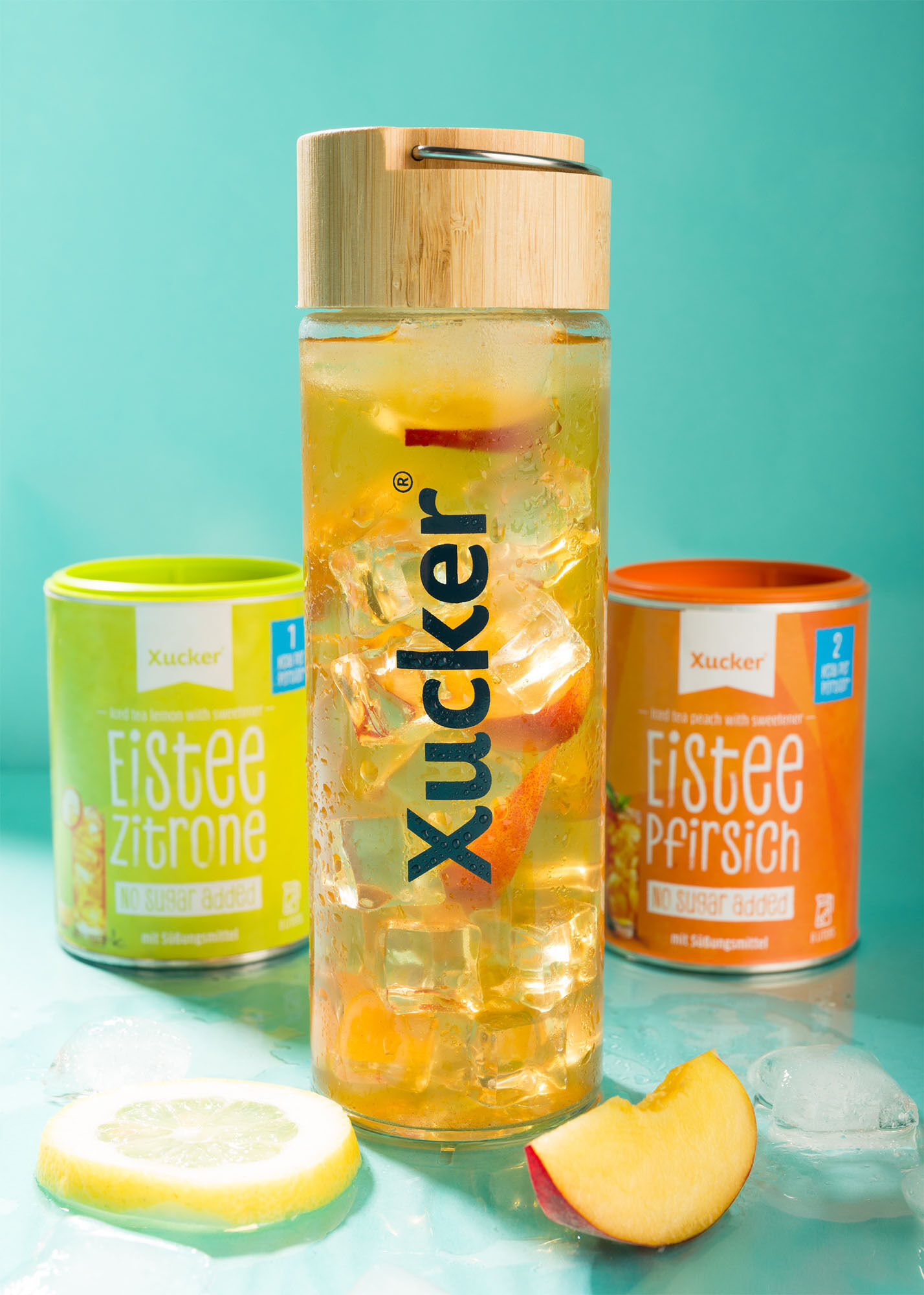 Eistee-Set mit Trinkflasche aus Glas