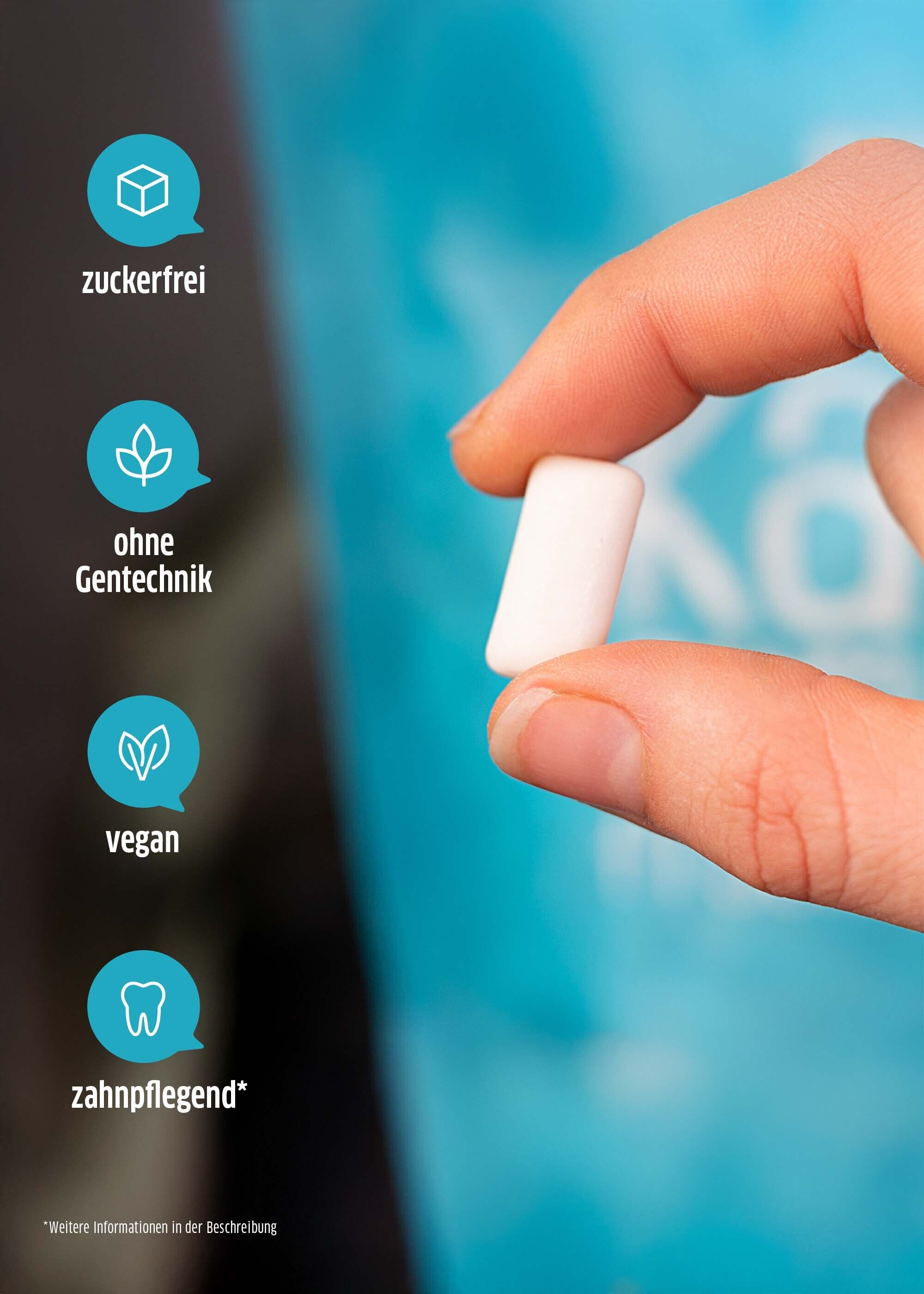 Kaugummis mit Xylit sind zanpflegend und enthalten keinen Zucker