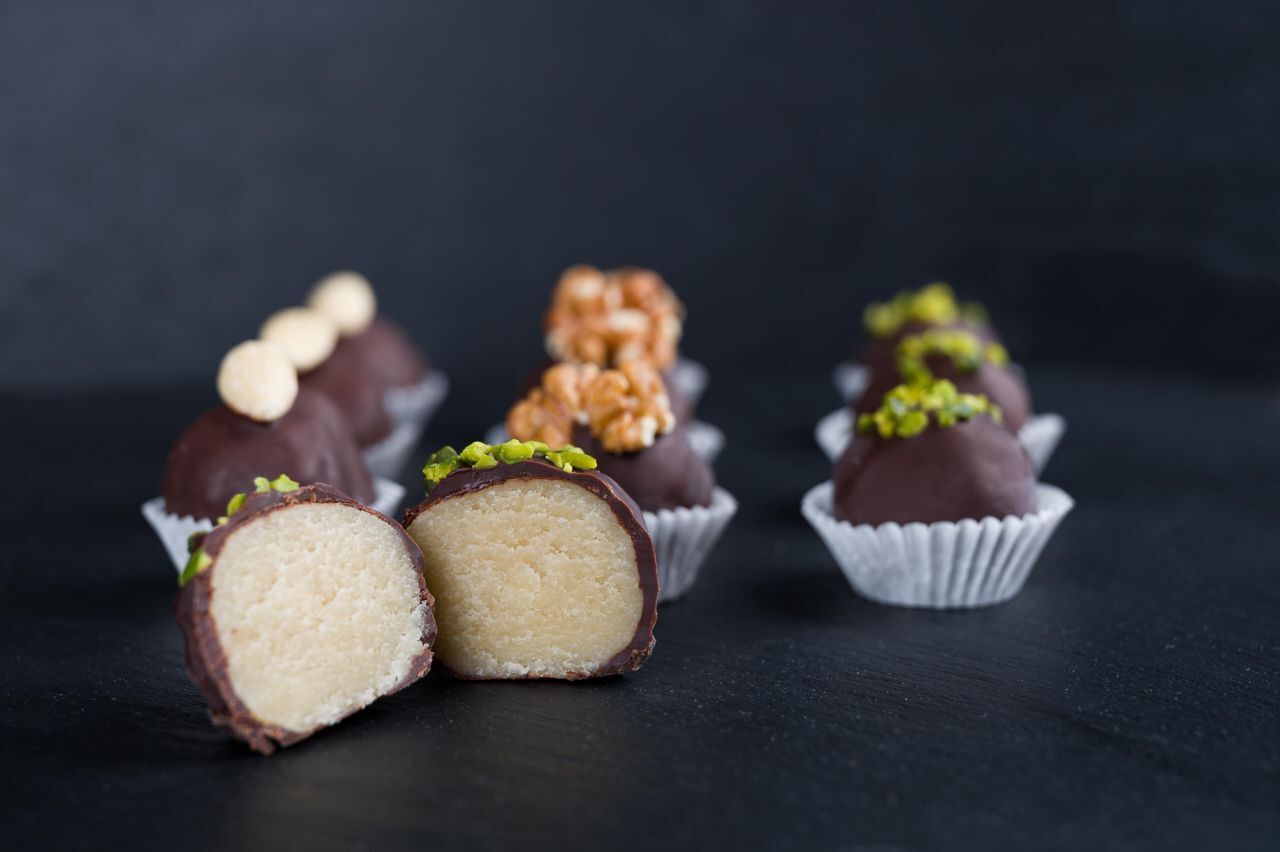 Pralinen mit selbstgemachtem Marzipan