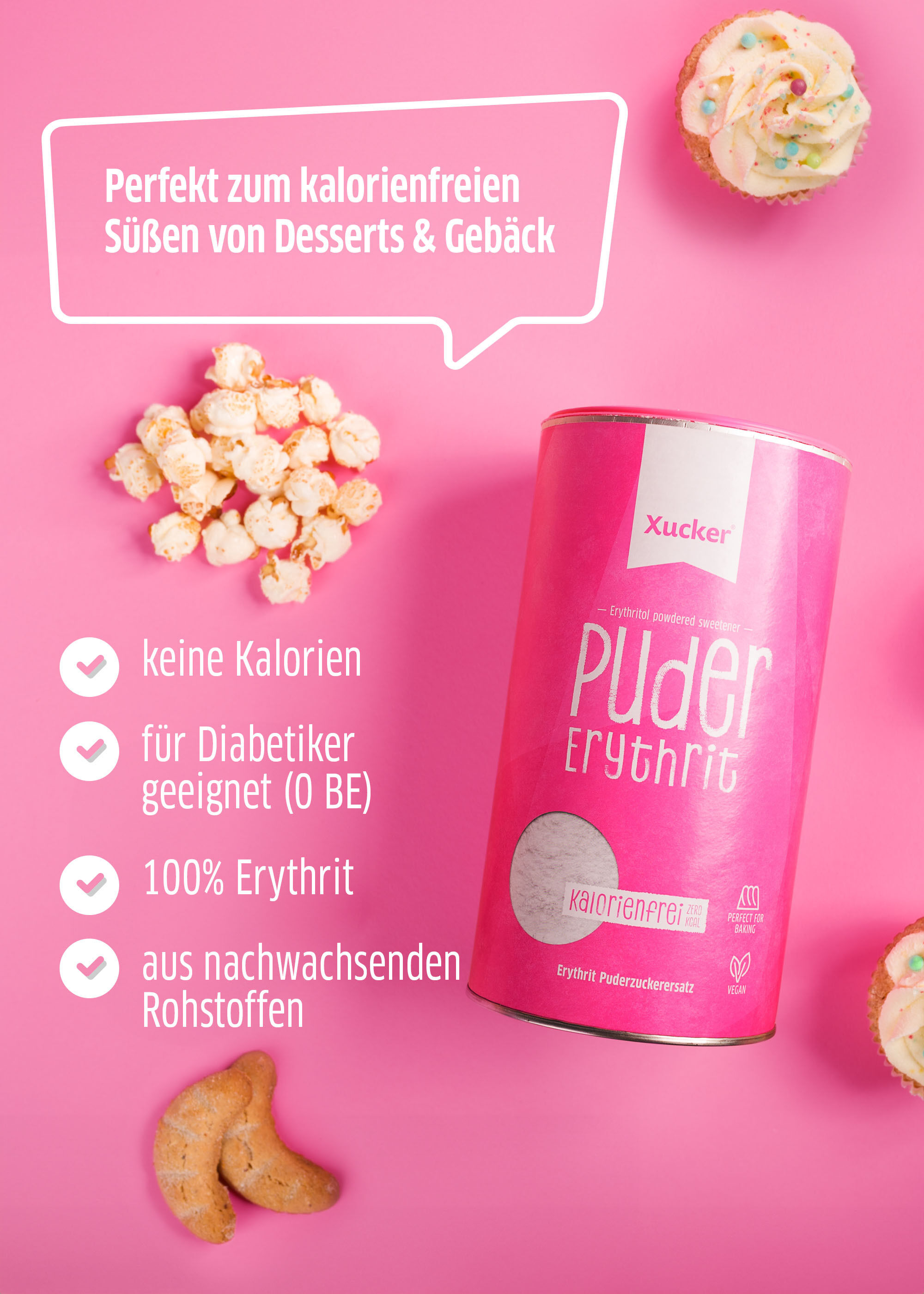 Vorteile von kalorienfreiem Pudererythrit