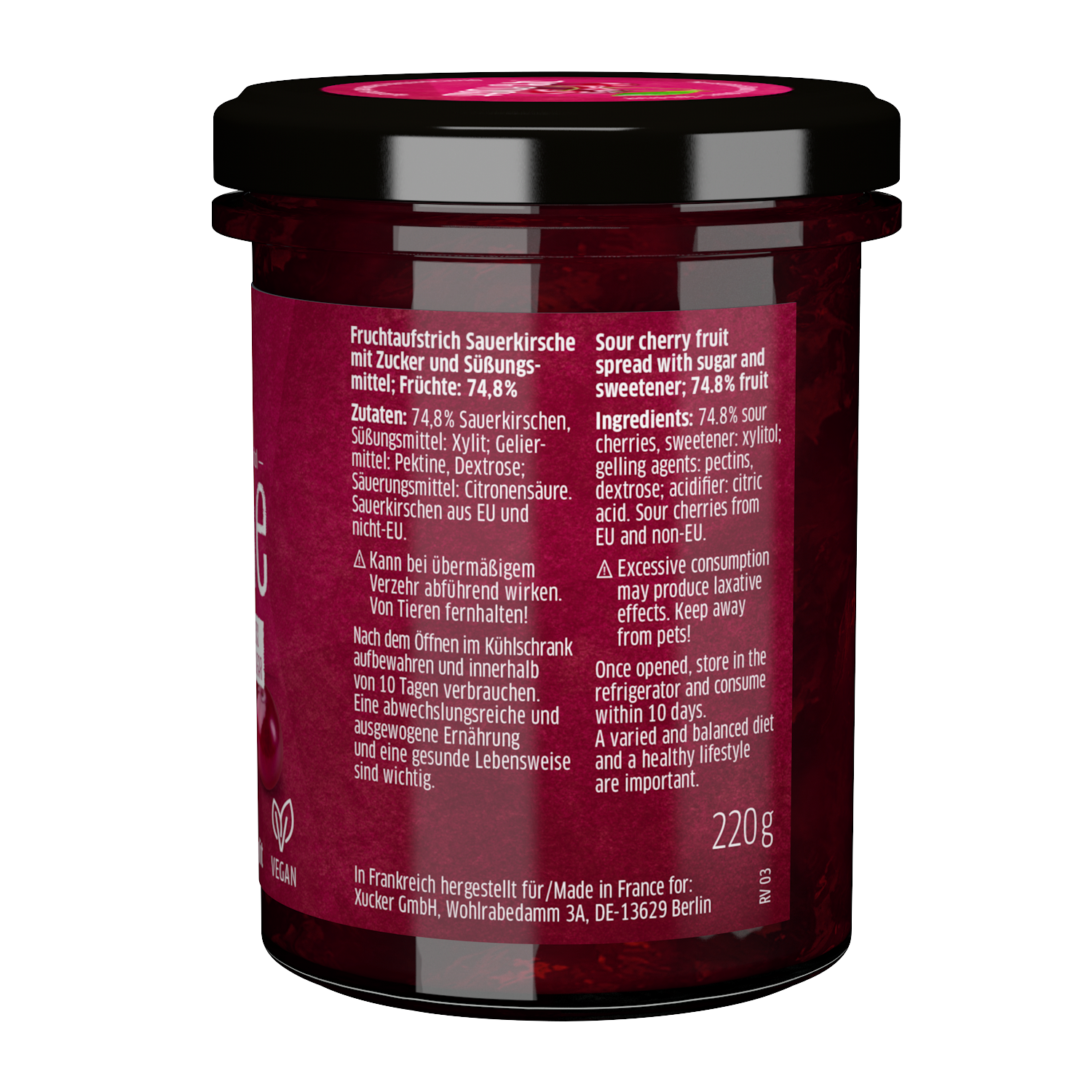 Fruchtaufstrich Kirsche (mit 74 % Frucht)