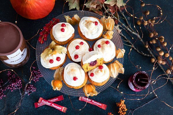 Kürbis Cupcakes mit Frischkäsefrosting