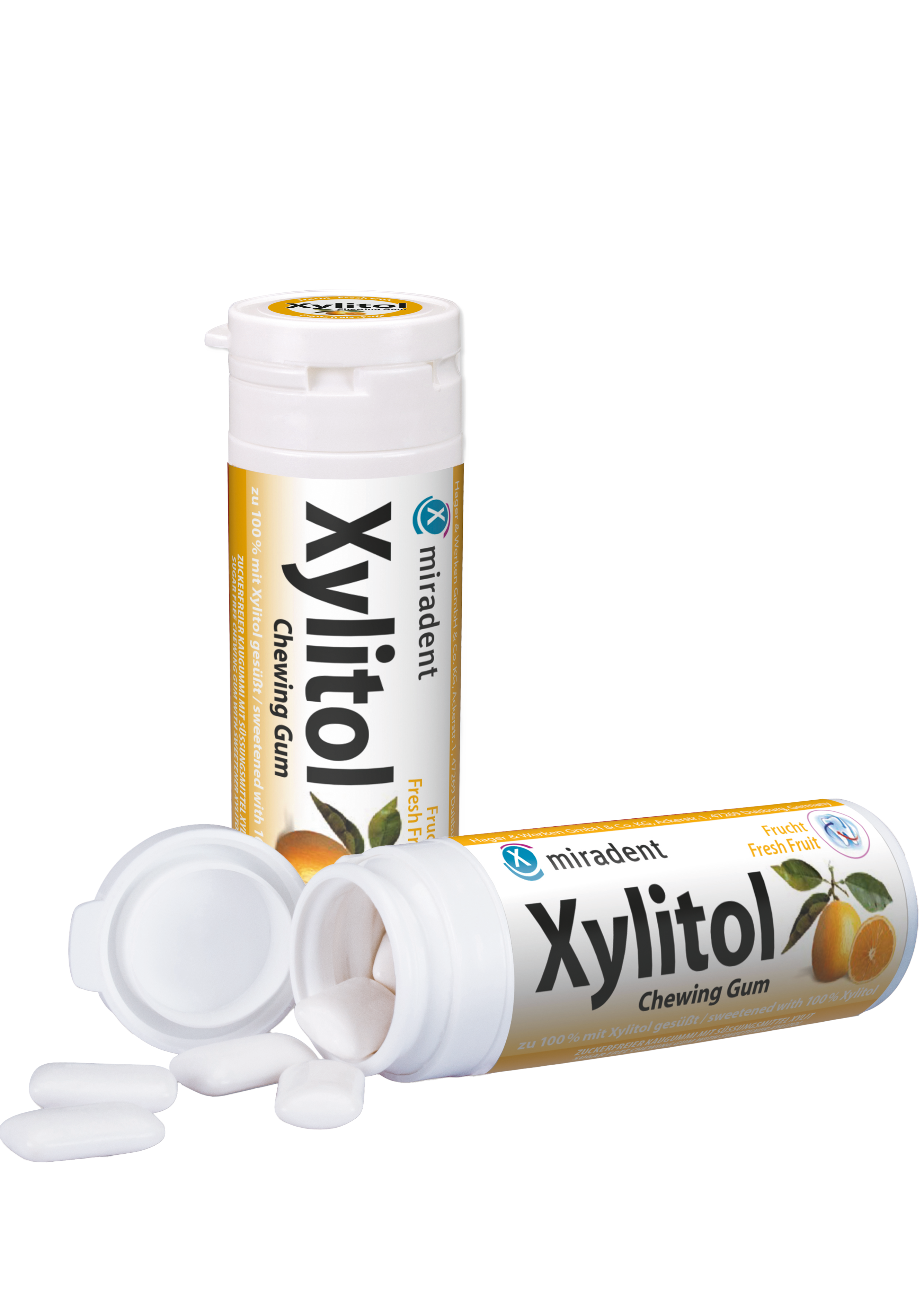 miradent Xylit-Kaugummis 12er-Karton Frucht