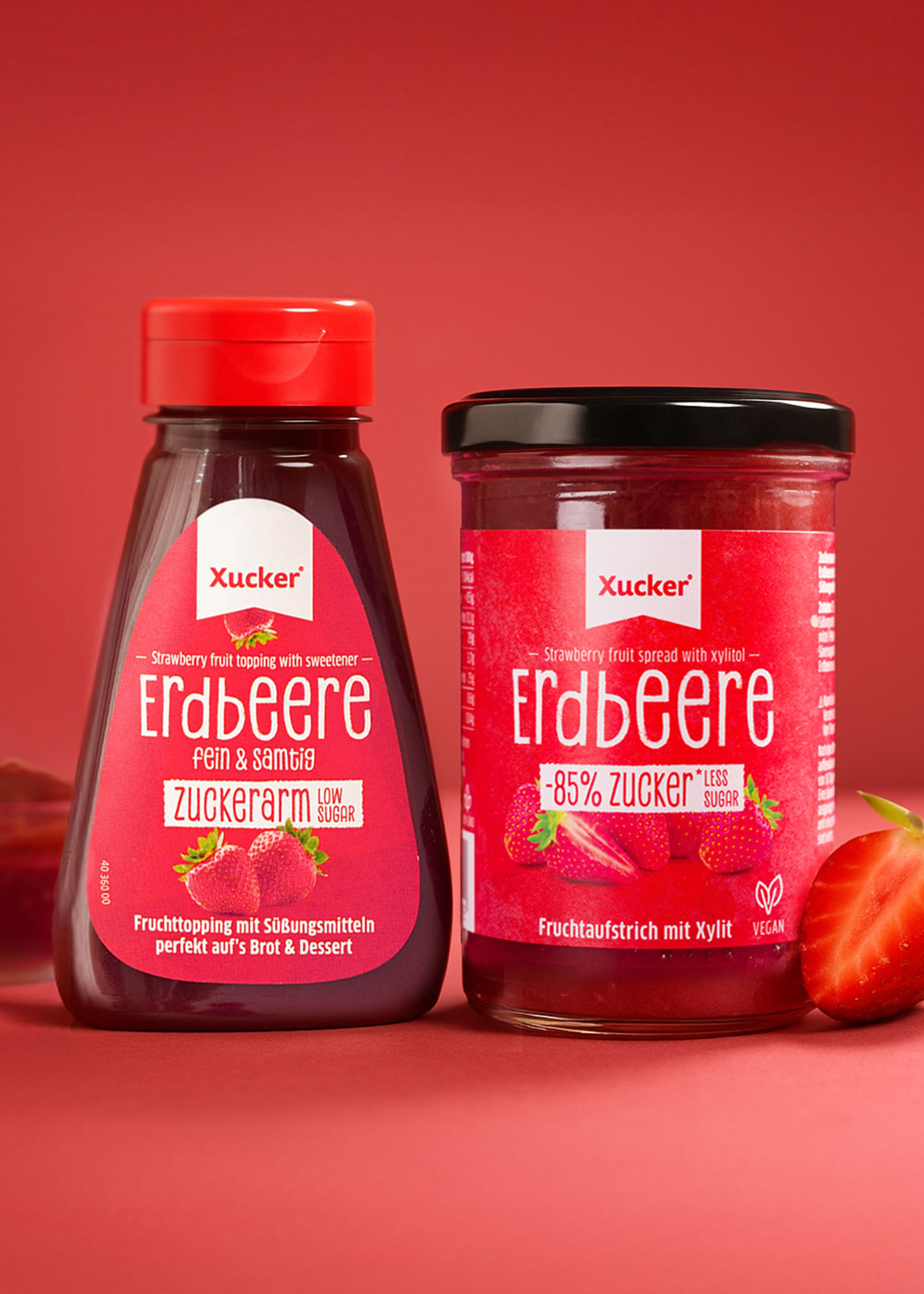 Zuckerarmes Fruchttopping Erdbeere Duo Set (75% Frucht)