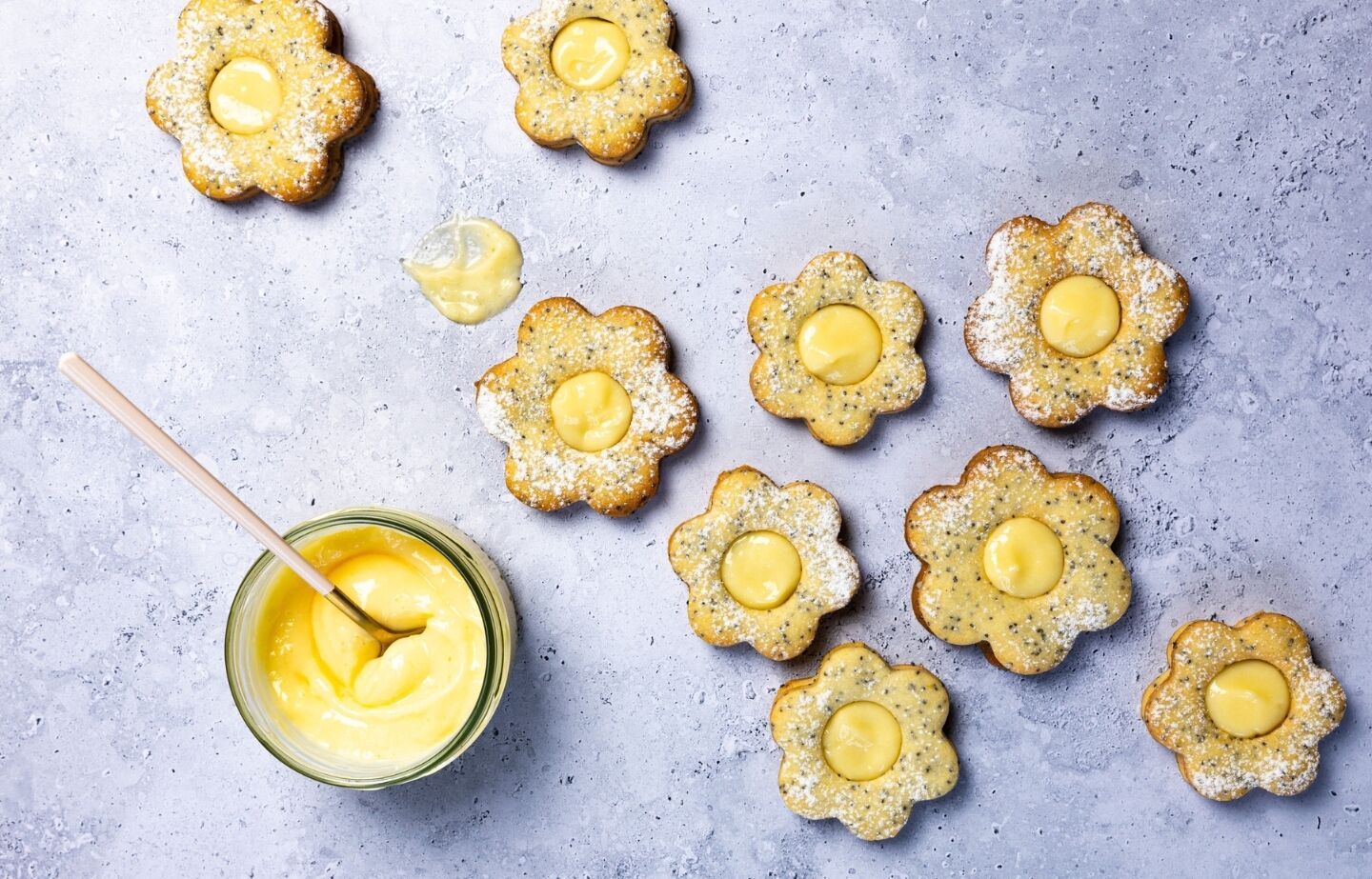 Fruchtige Lemon Curd-Mohn Cookies