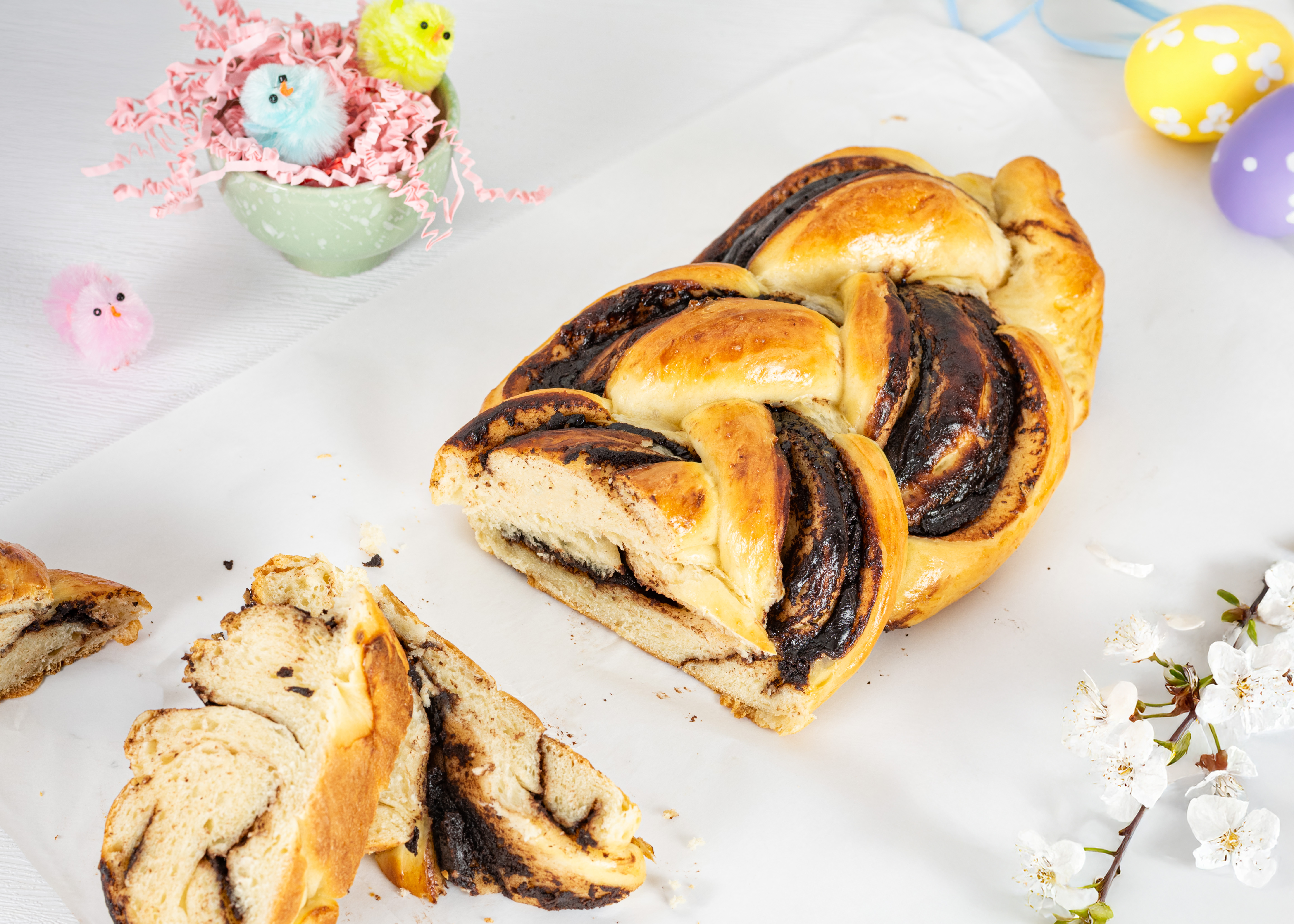 Hefezopf mit Nuss-Nougat Füllung