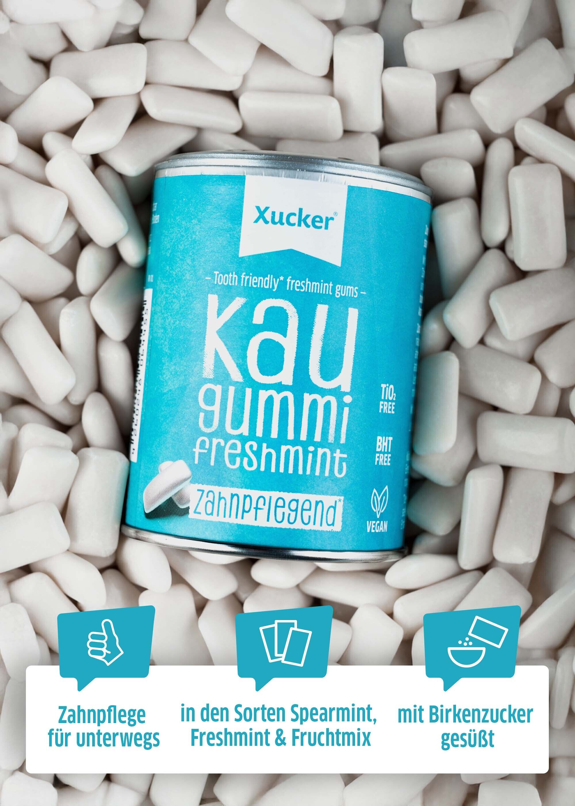 Leckere Kaugummis von Xucker nur mit Xylit gesüßt