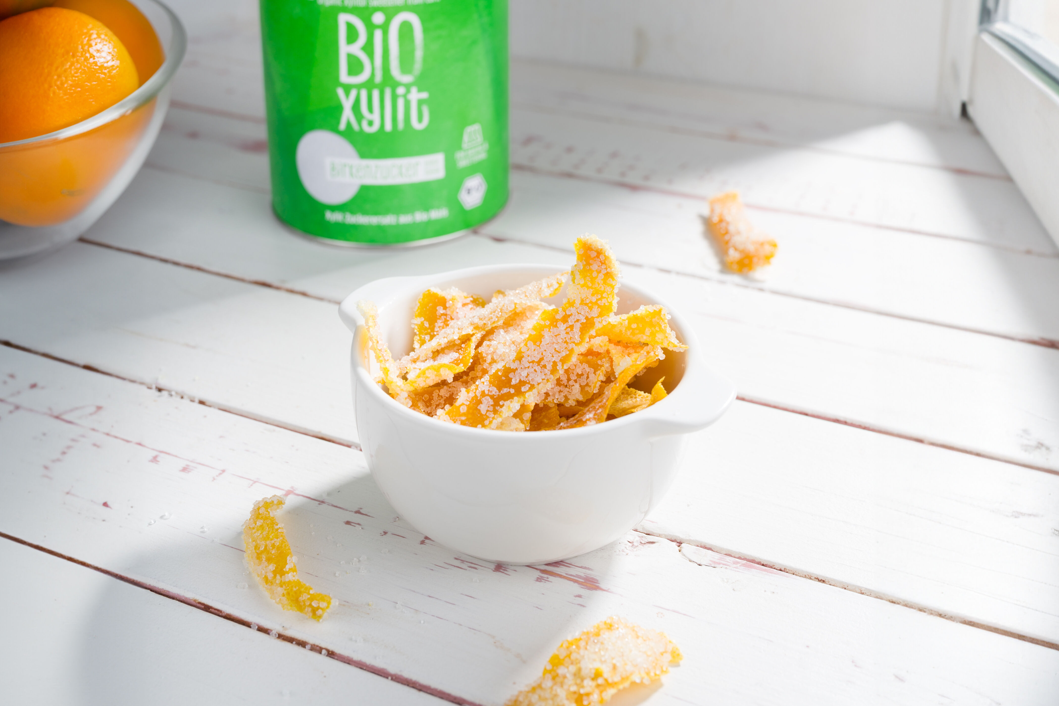 Kandierte Orangenschale ohne Zuckerzusatz