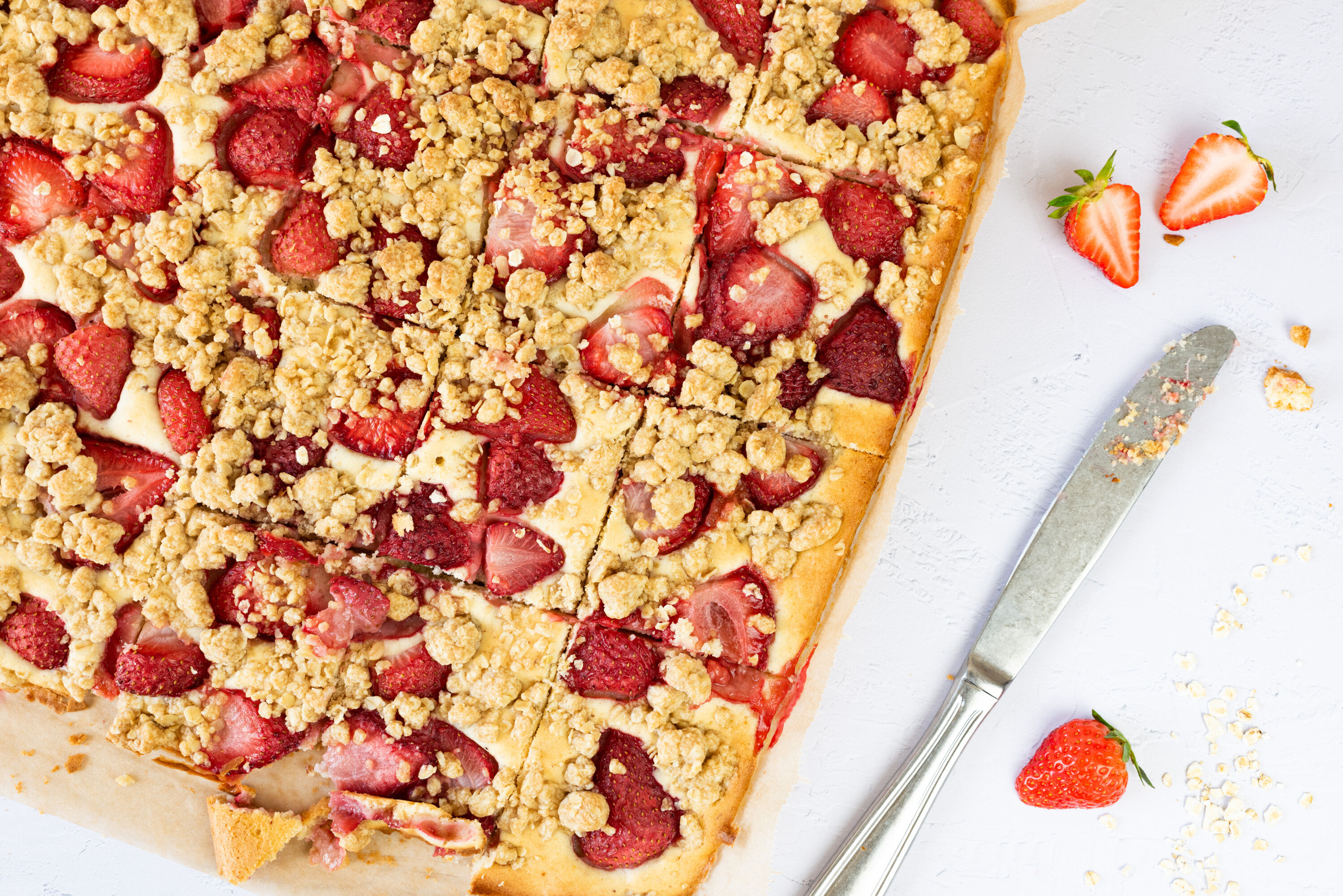 Fruchtige Erdbeerschnitten vom Blech