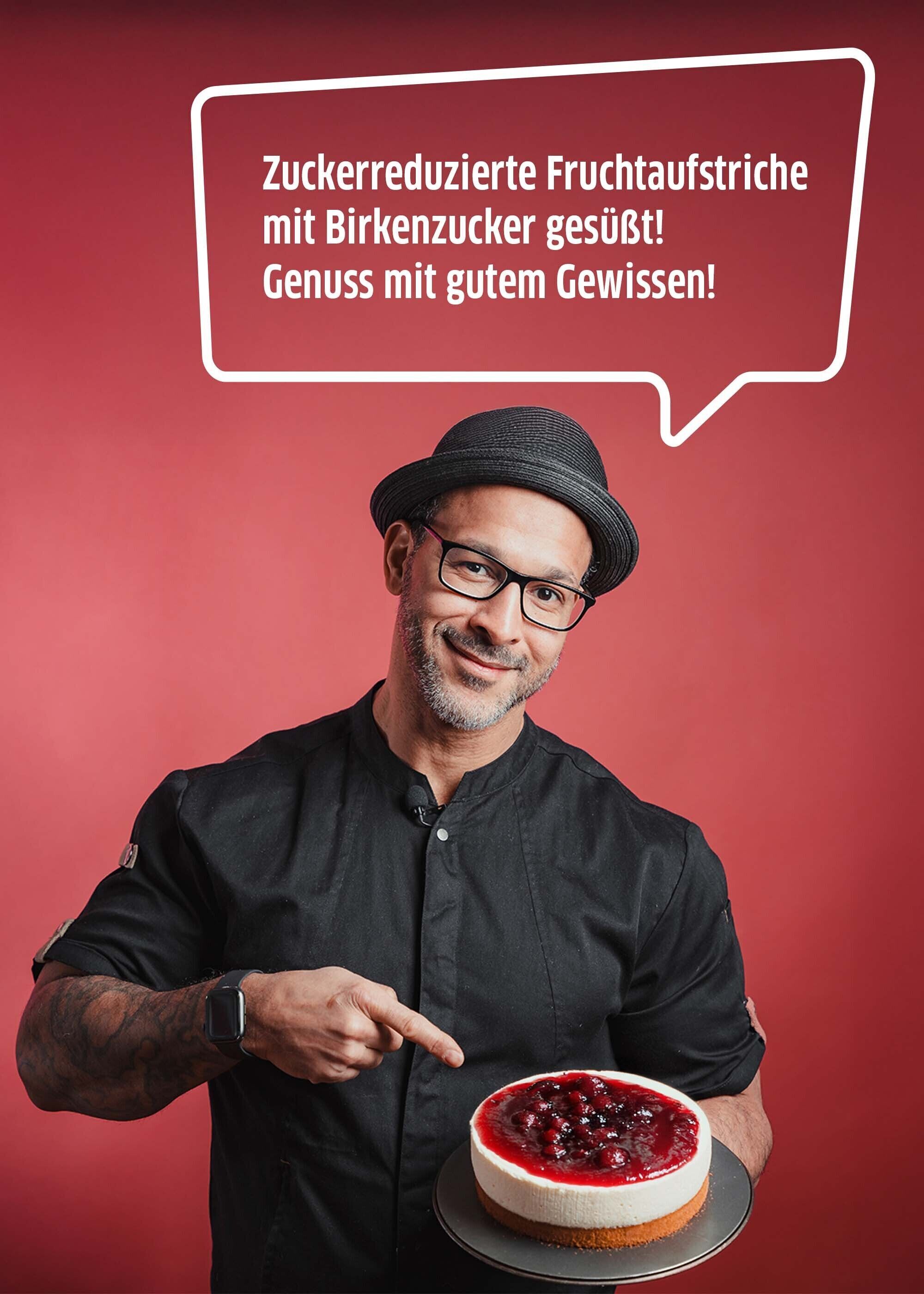 Kunde empfiehlt den Xucker Rote Fruechte Aufstrich mit einem Laecheln