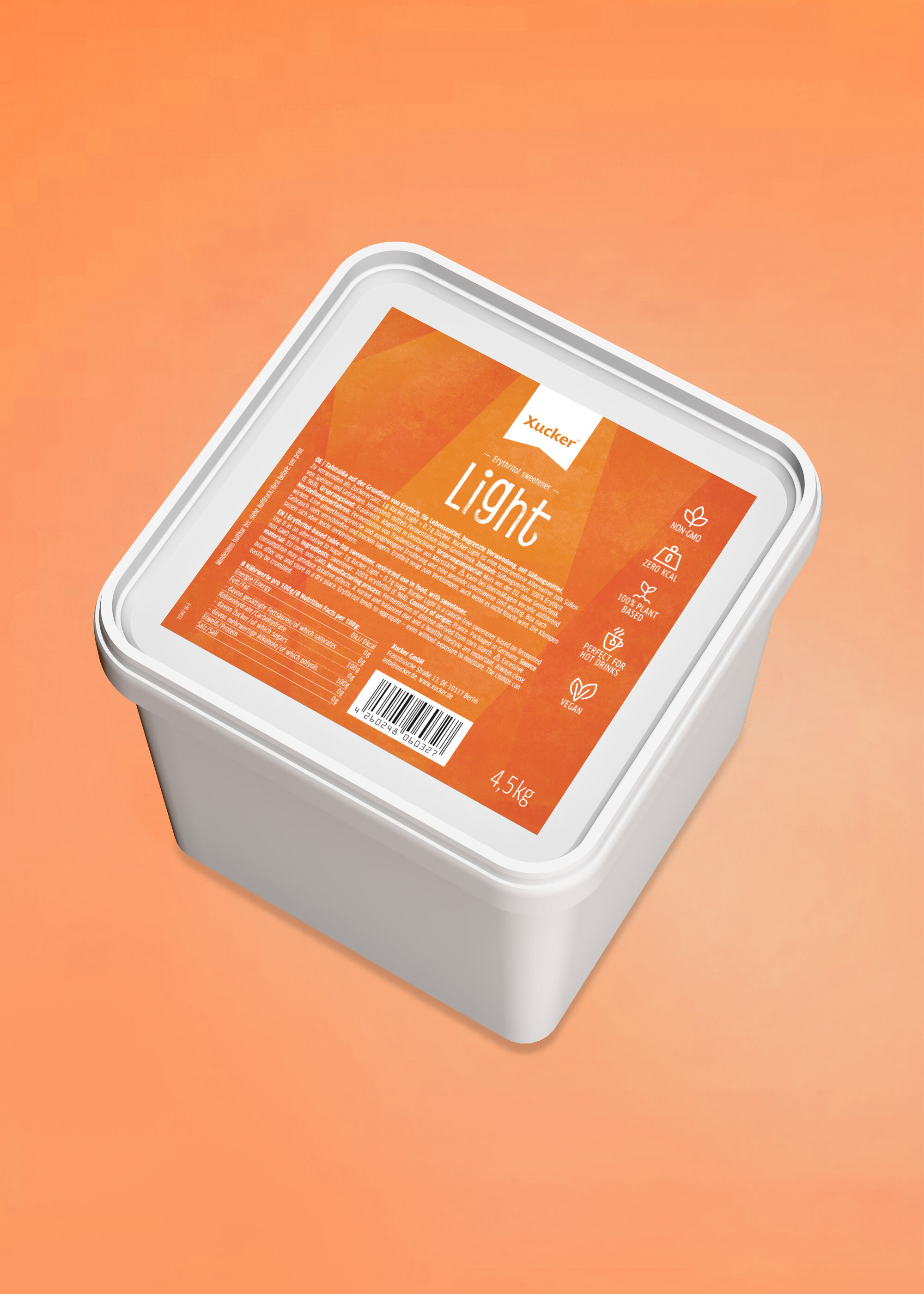 Box mit Light erythrit ohne Kalorien abgebildet in einer großen Box