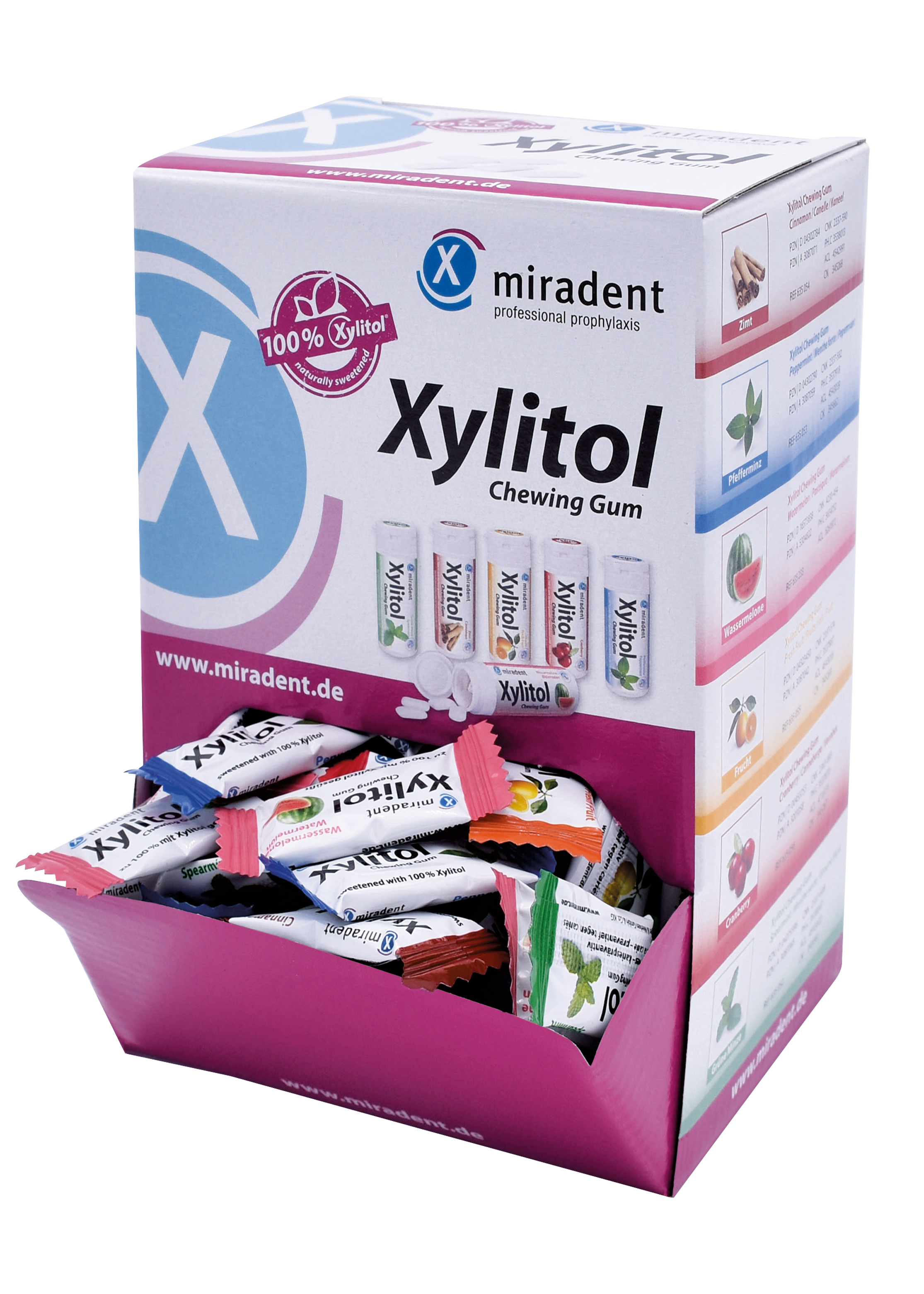 400er-Box miradent Xylit-Kaugummis Mix