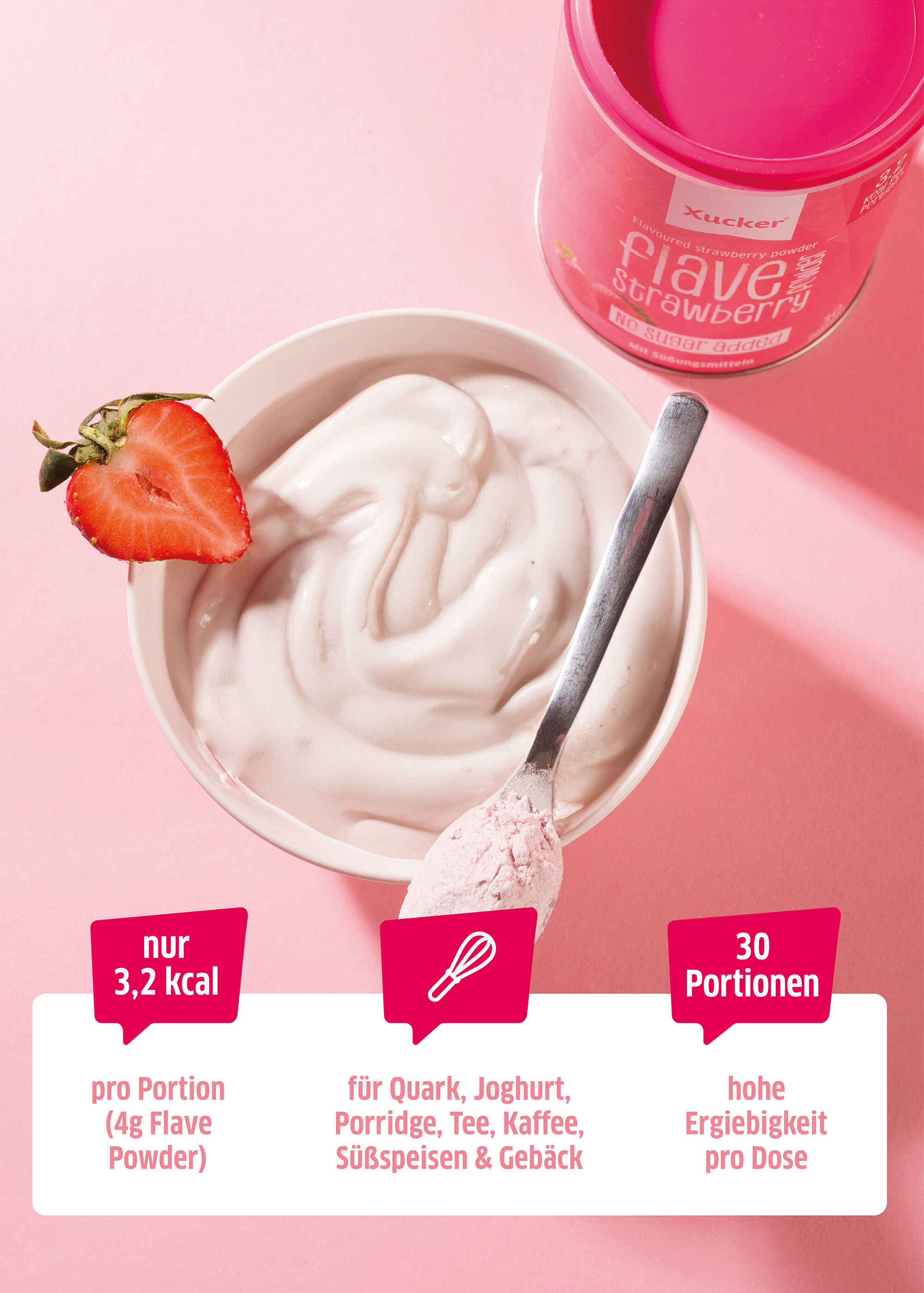 Flave Powder Strawberry Anwendung