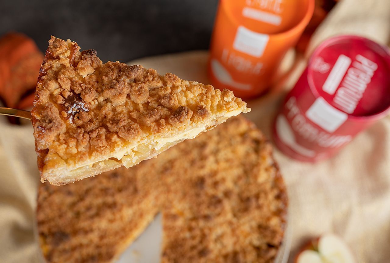 Apfelkuchen mit Pudding