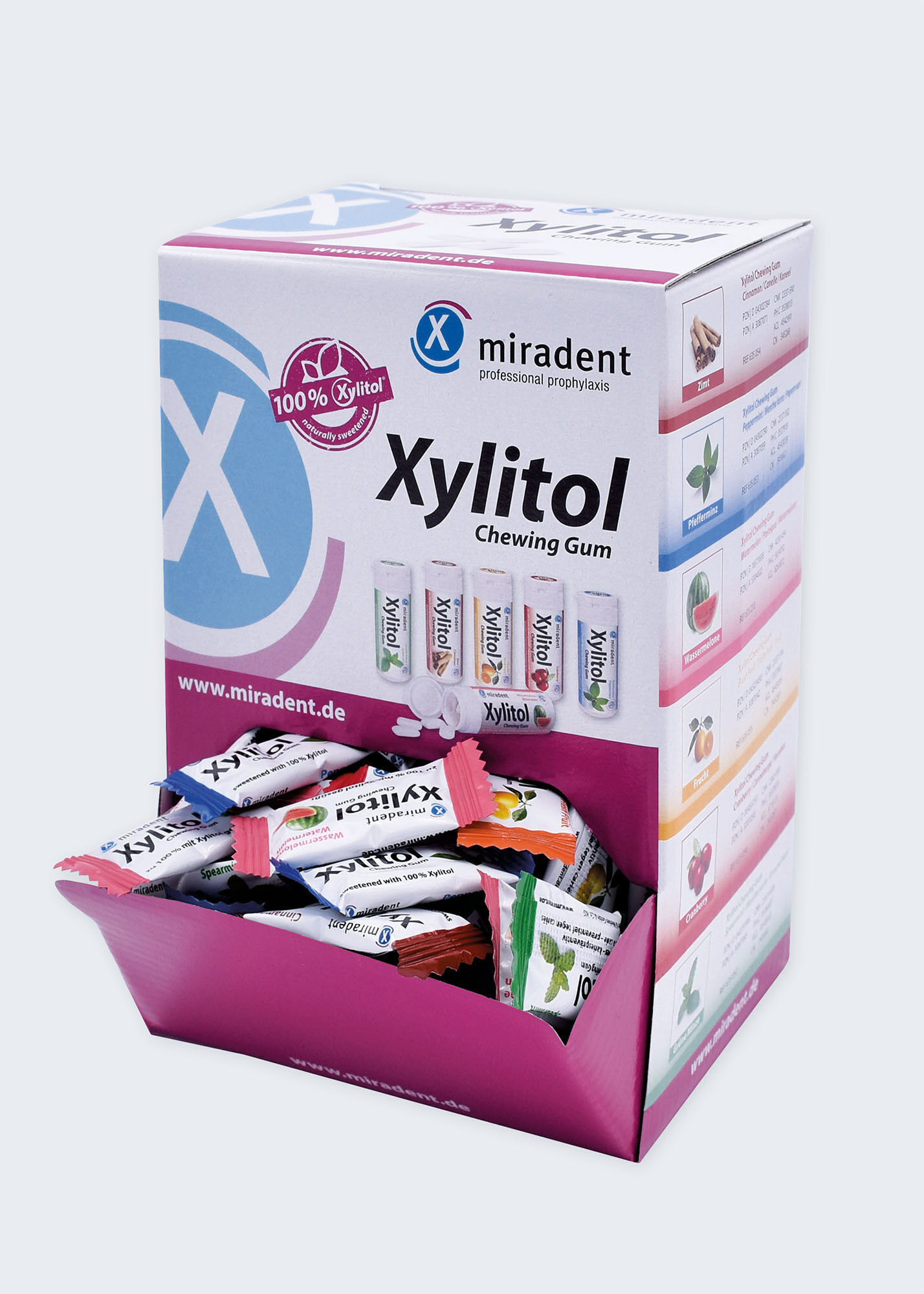 400er-Box miradent Xylit-Kaugummis Mix