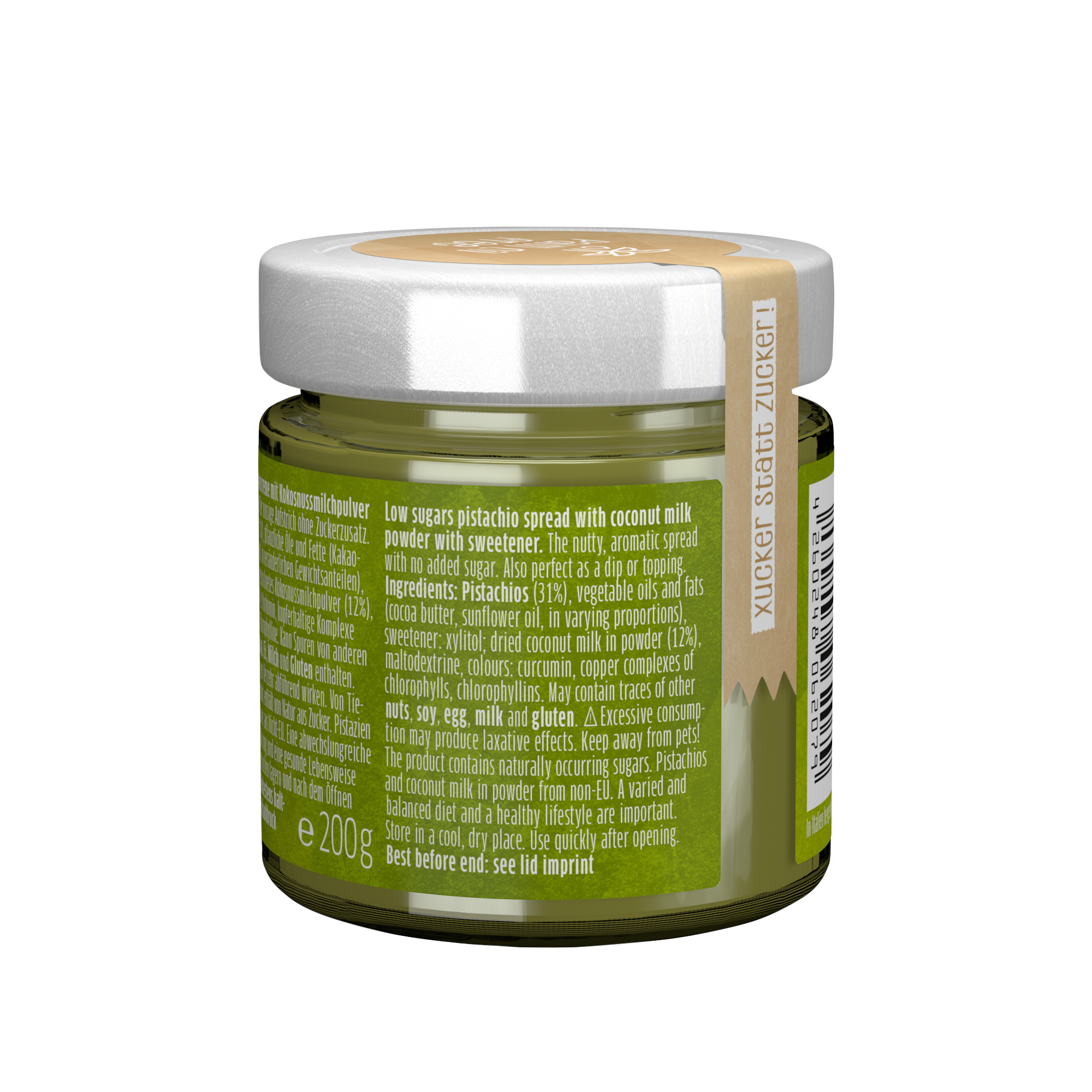 Zuckerarme Pistazien-Kokos-Creme ohne Palmöl (Xylit)
