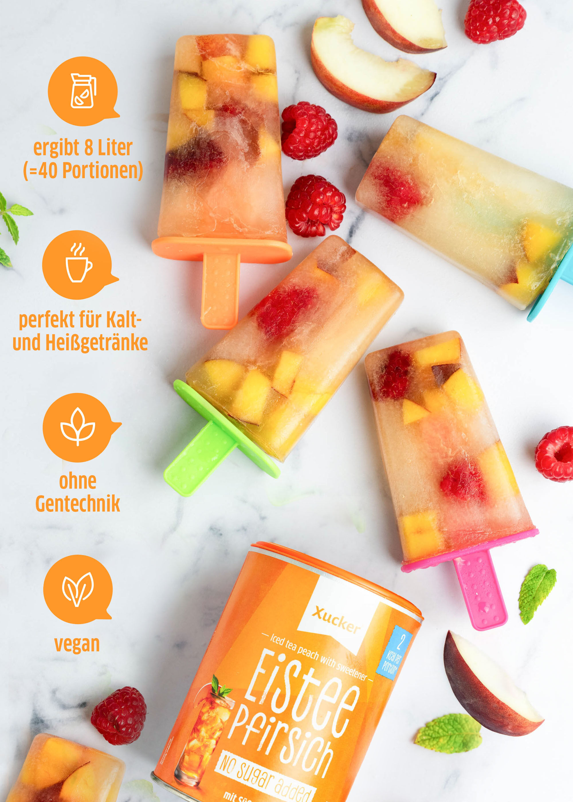 Wassereis gemacht mit Eisteepulver von Xucker