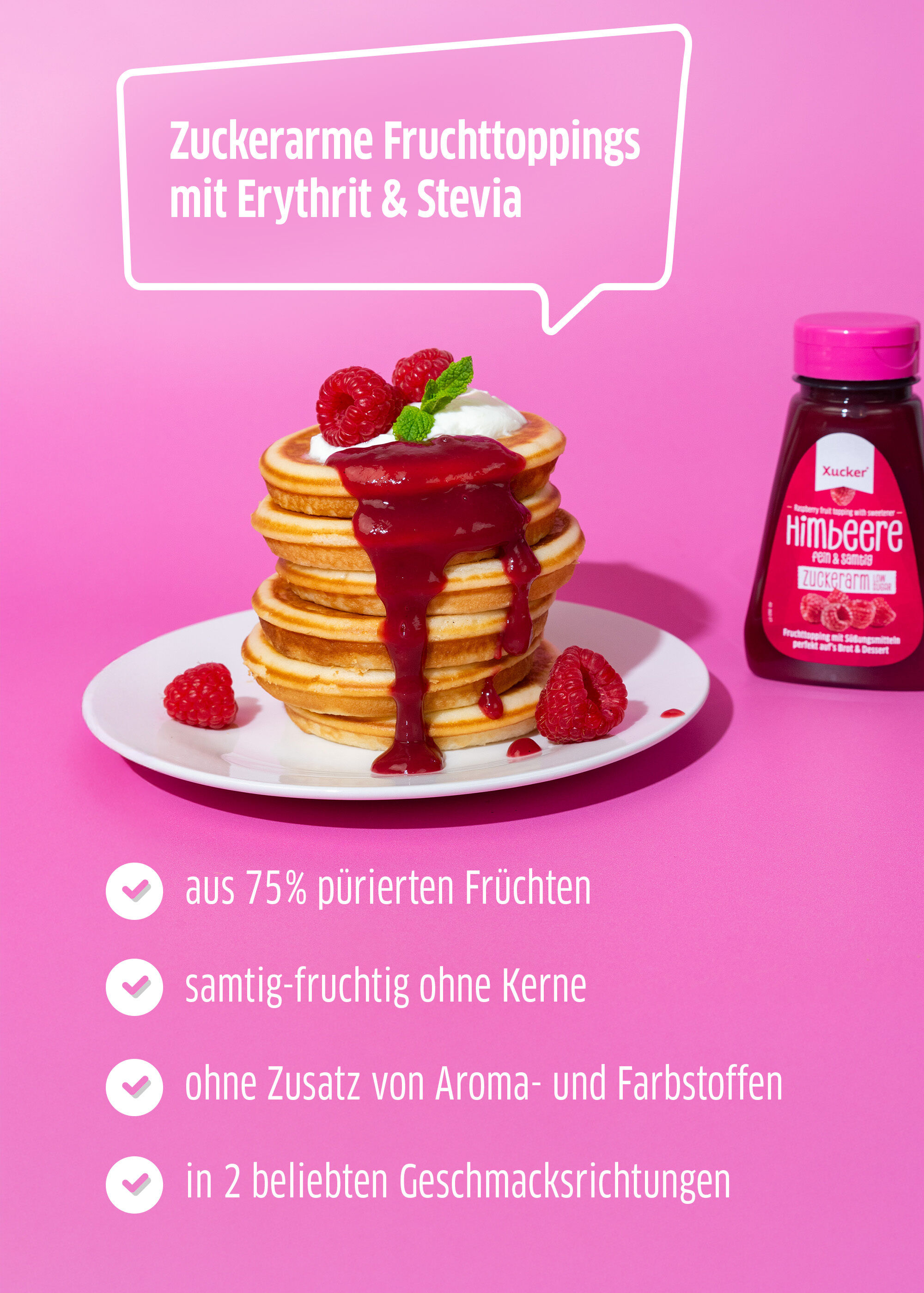 Kein zugesetzter Zucker, nur mit Erythrit und Stevia gesüßt!