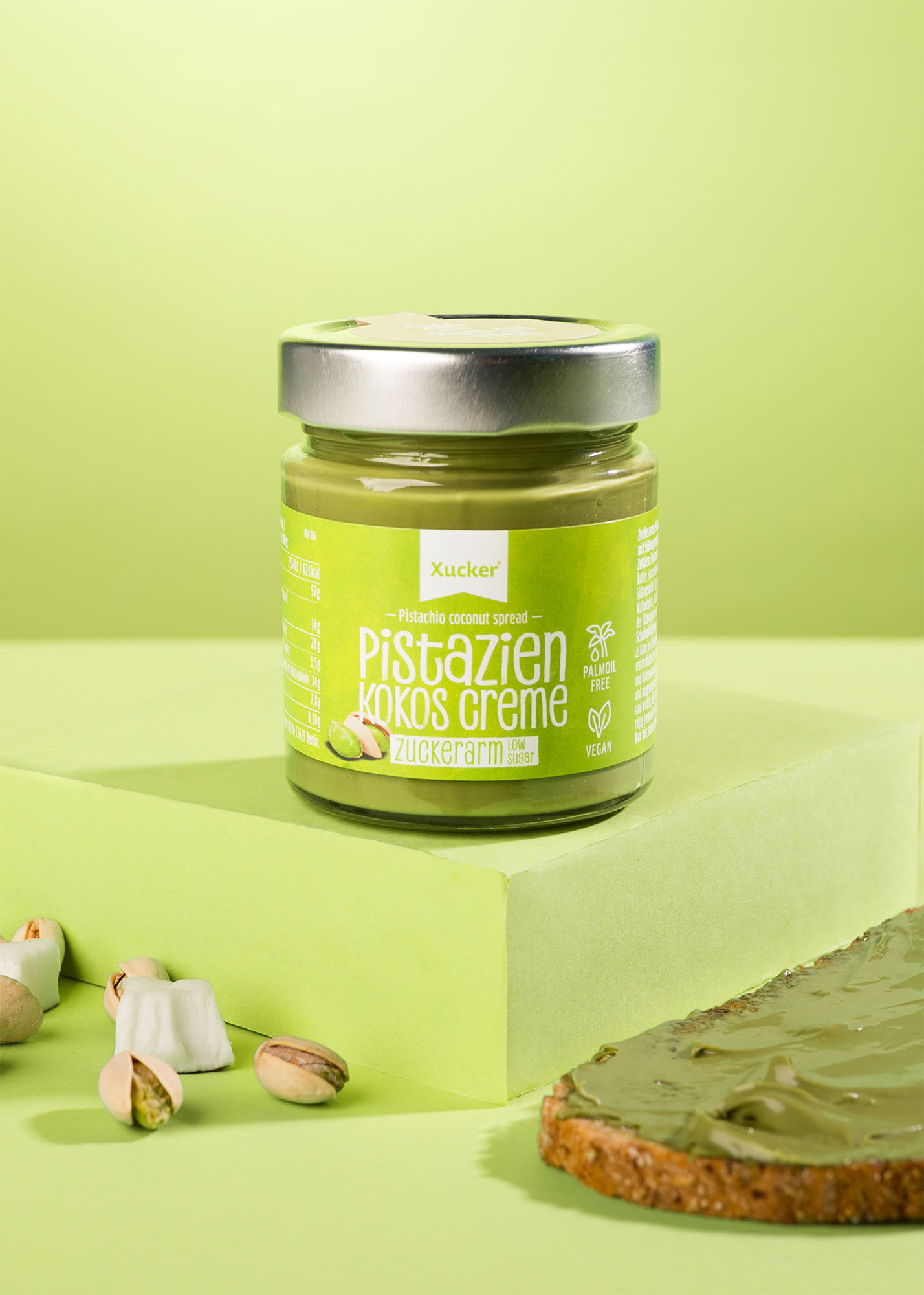 Zuckerarme Pistazien-Kokos-Creme von Xucker ohne zugesetzten Zucker