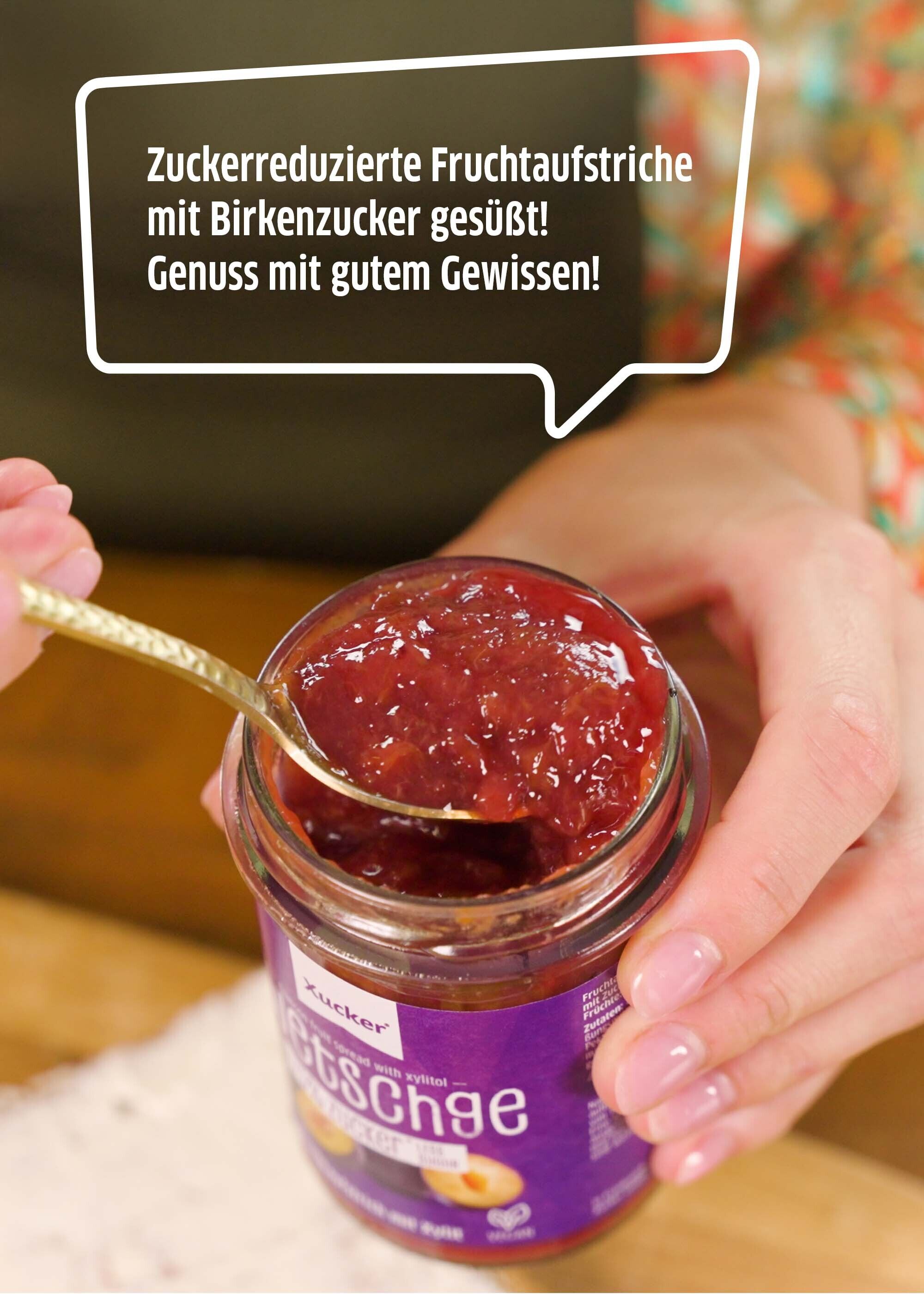 Xucker Fruchtaufstrich Zwetschge auf Löffel