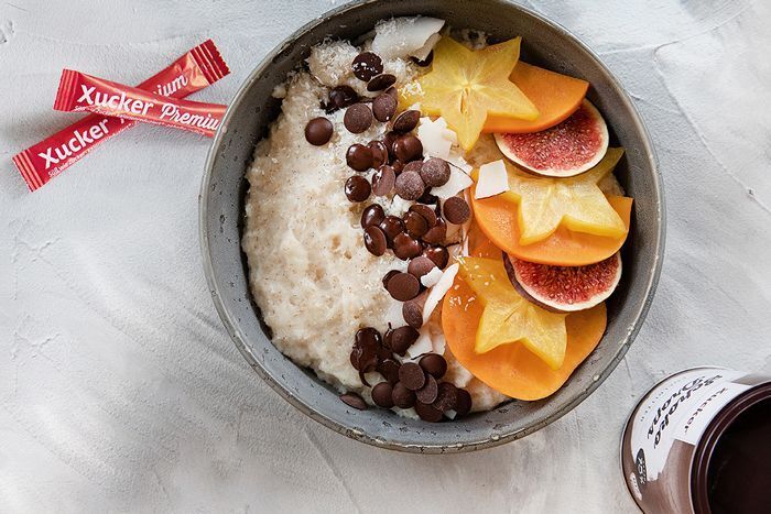 Veganer Kokos-Grießbrei ohne Zucker