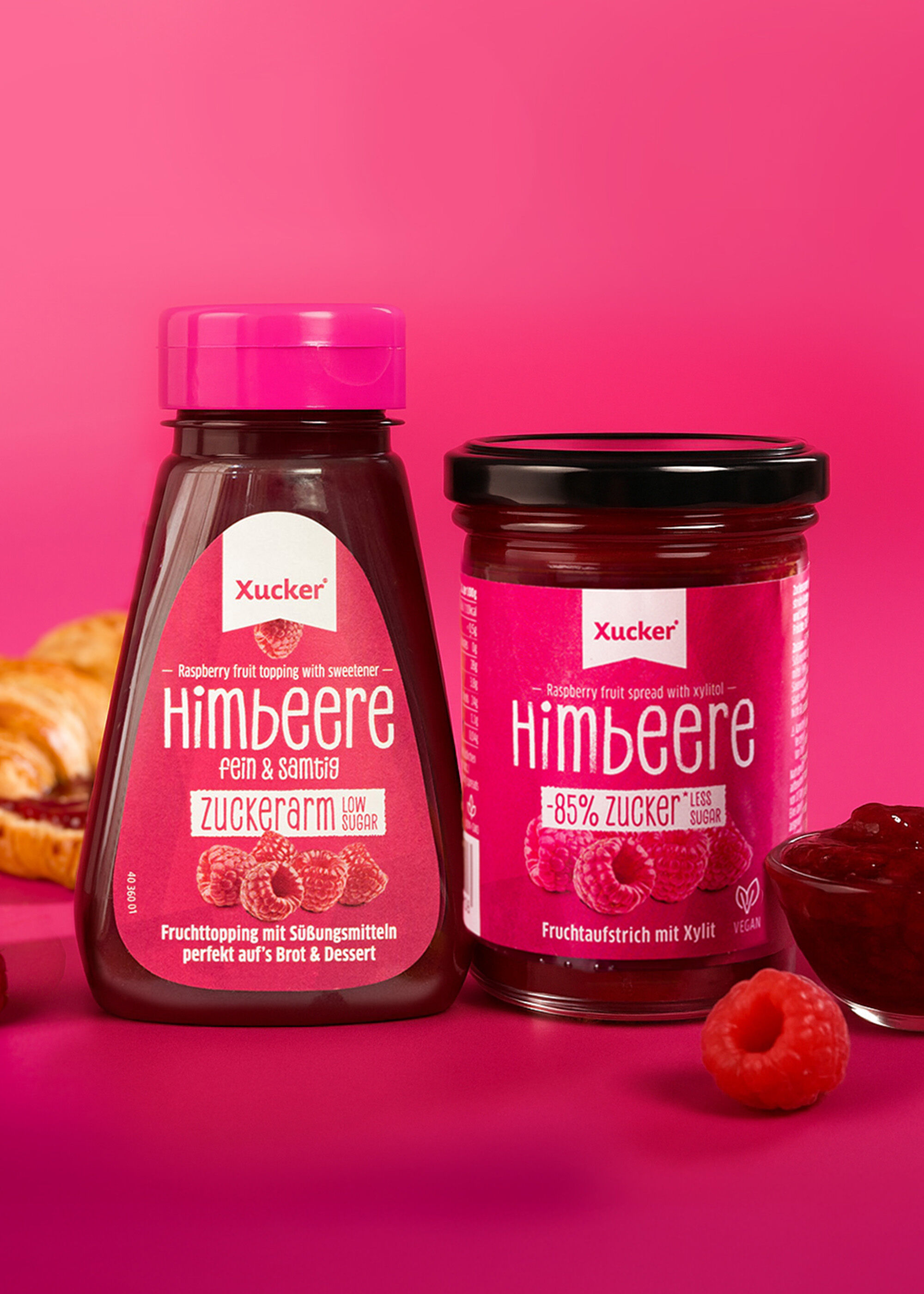 Zuckerarmes Fruchttopping Himbeere Duo Set (75% Frucht)