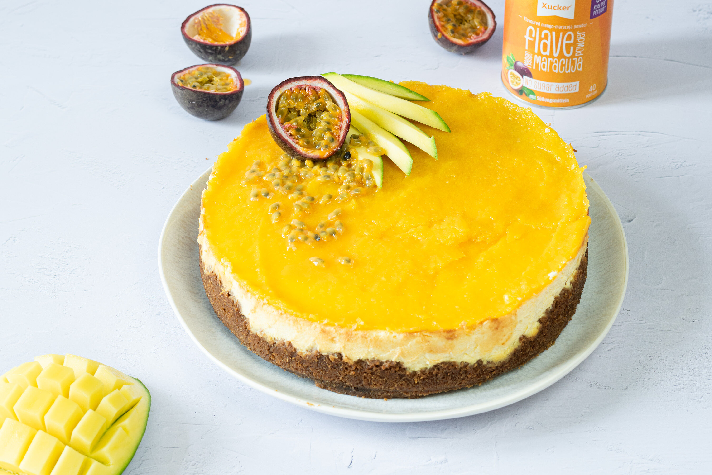New York Cheesecake mit Mango Maracuja Flave Powder