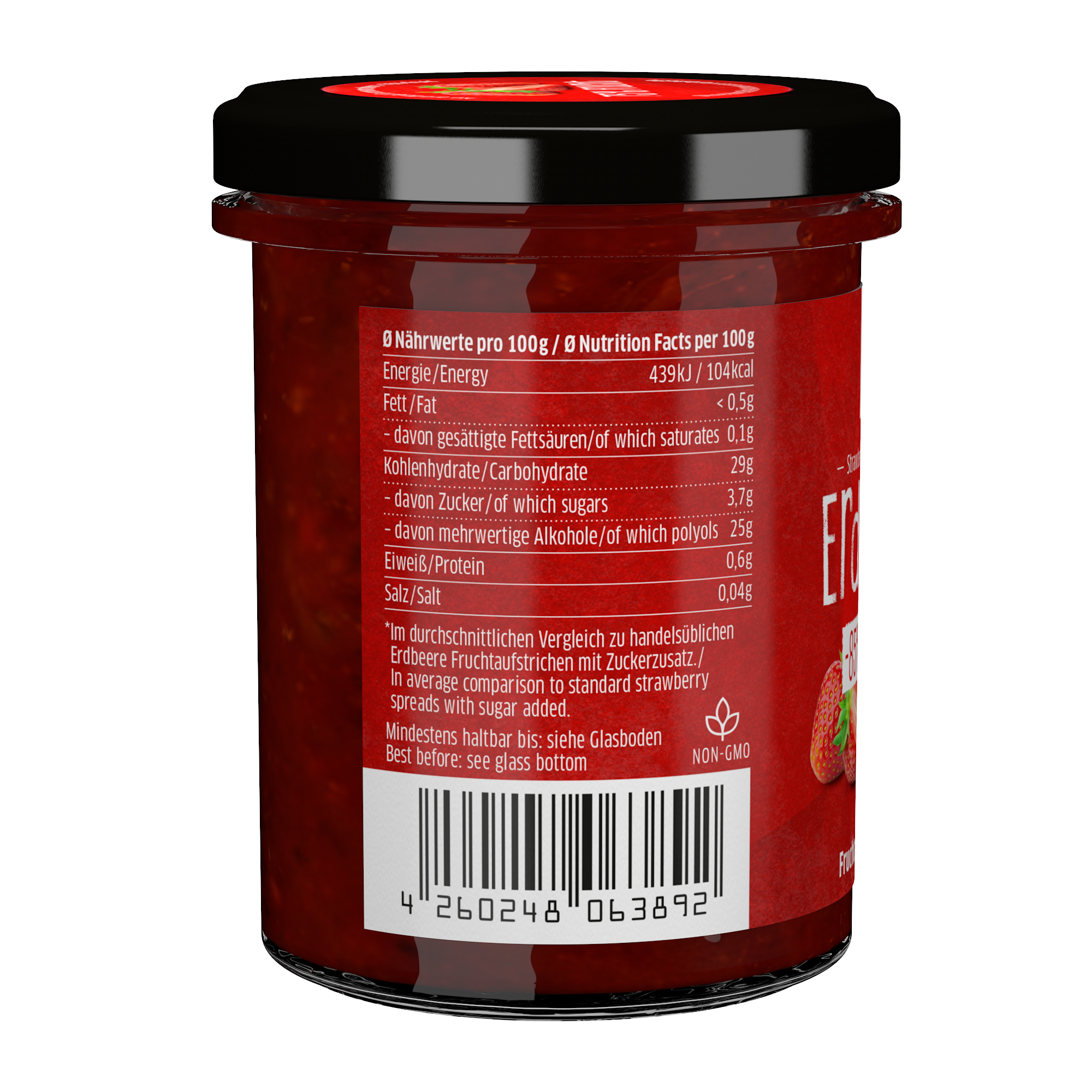 Zuckerarmer Fruchtaufstrich Erdbeere (75 % Frucht)