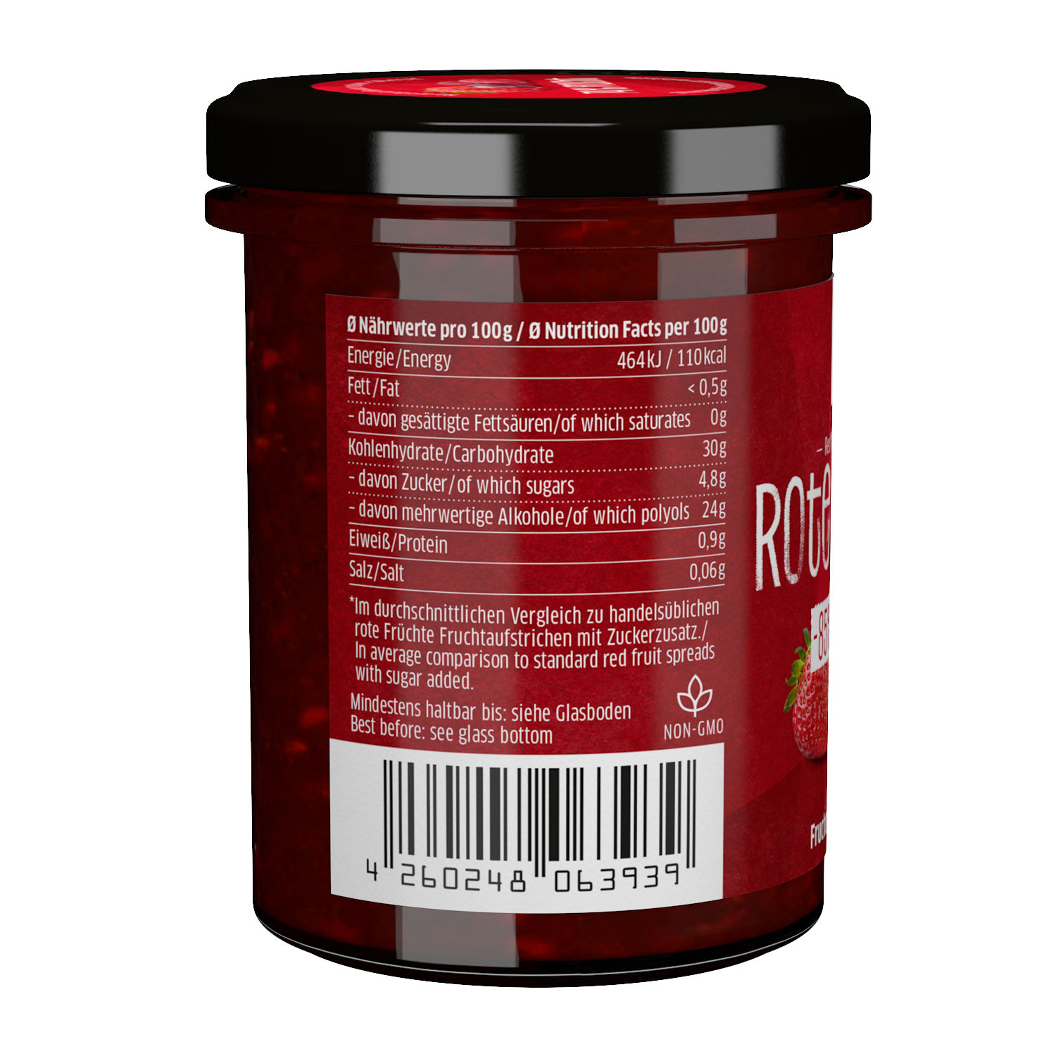 Zuckerarmer Fruchtaufstrich Rote Früchte (74 % Frucht)