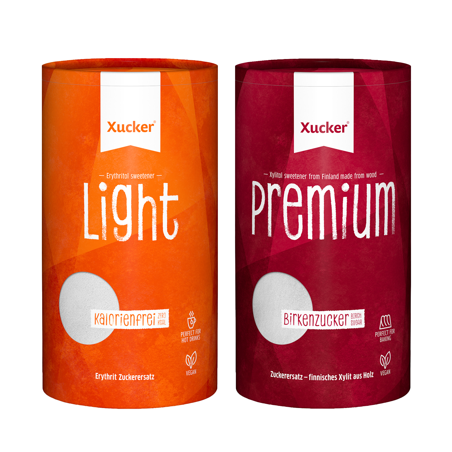 Xucker 2er-Set Dosen Premium (Xylit) & Light (Erythrit)