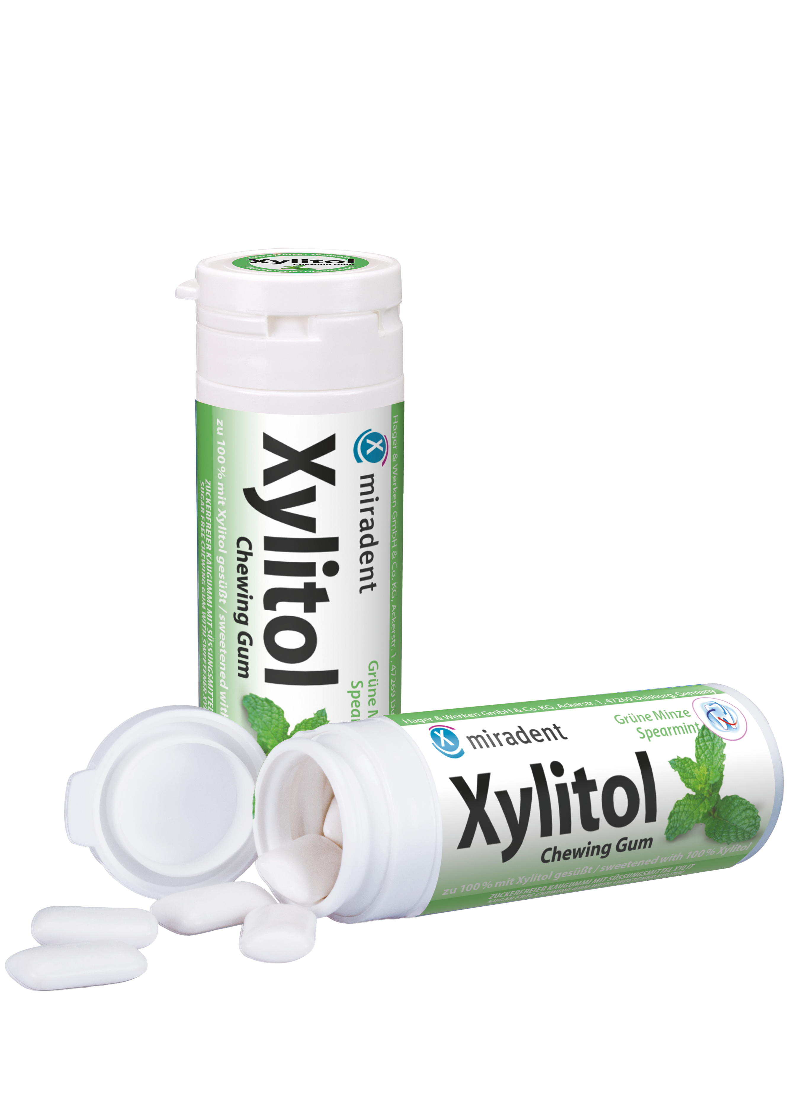 miradent Xylit-Kaugummis 12er-Karton Spearmint (mild)