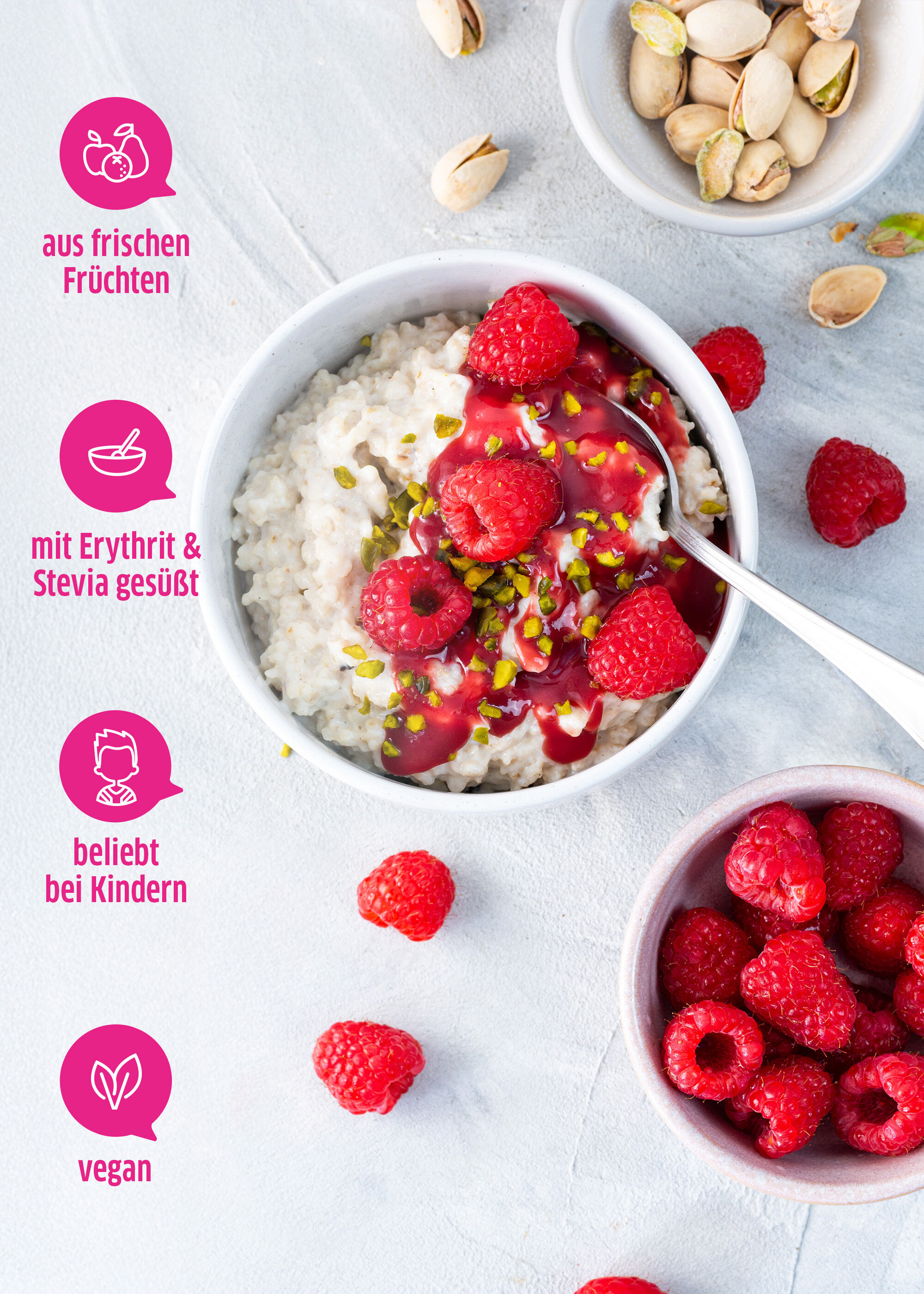 Zuckerarmes Fruchttopping Himbeere 3er-Set (75% Frucht)