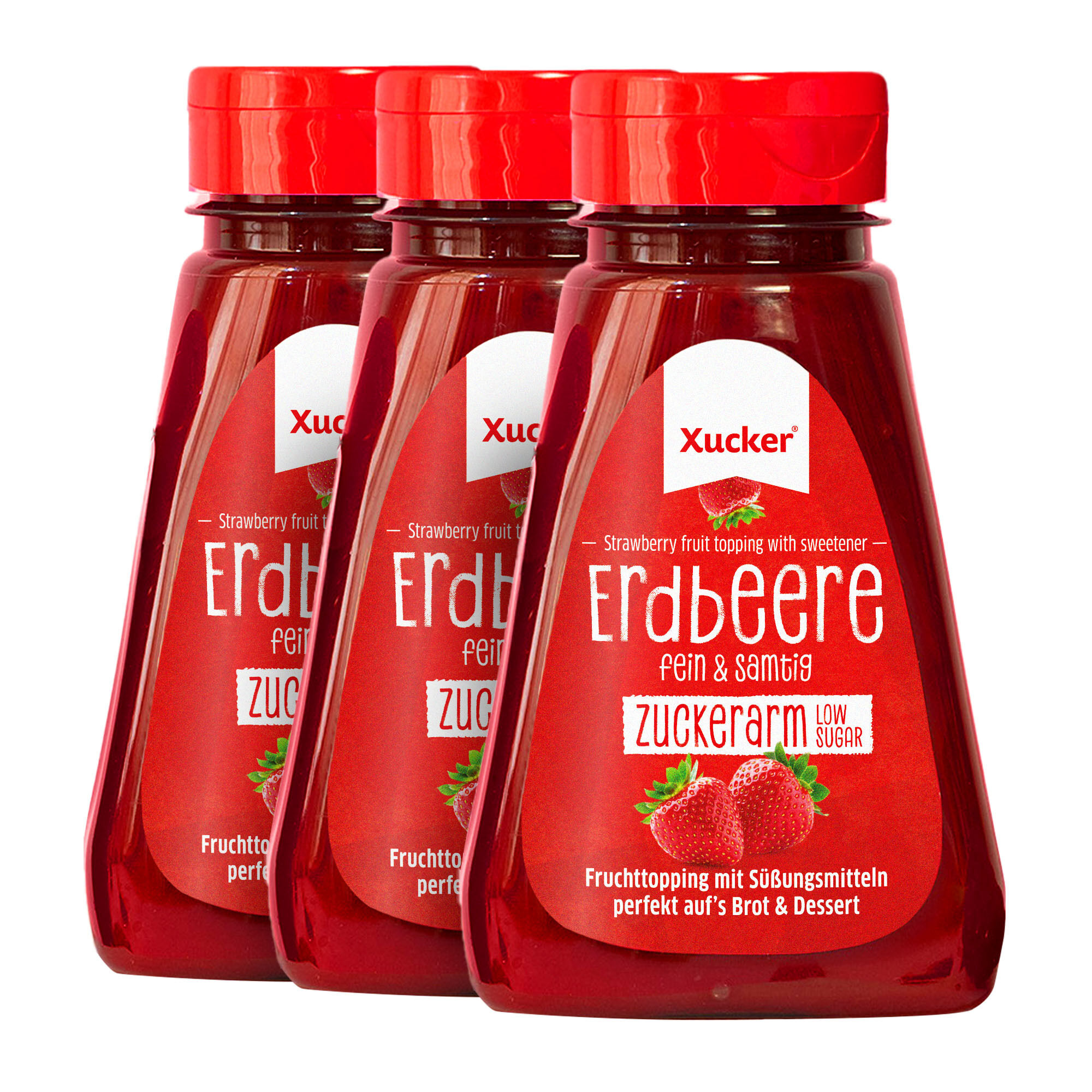 Zuckerarmes Fruchttopping Erdbeere 3er Set (75% Frucht)