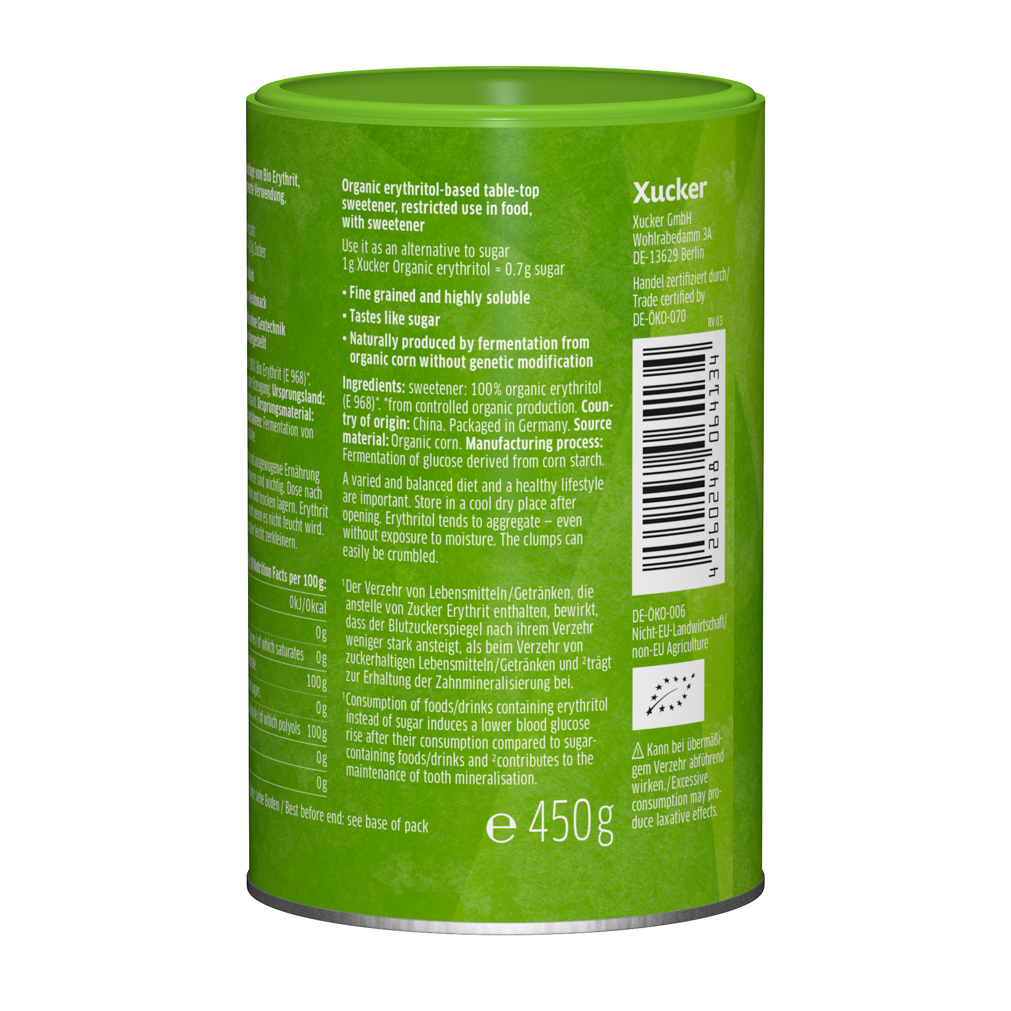 Xucker Bio Erythrit - DE-ÖKO-006