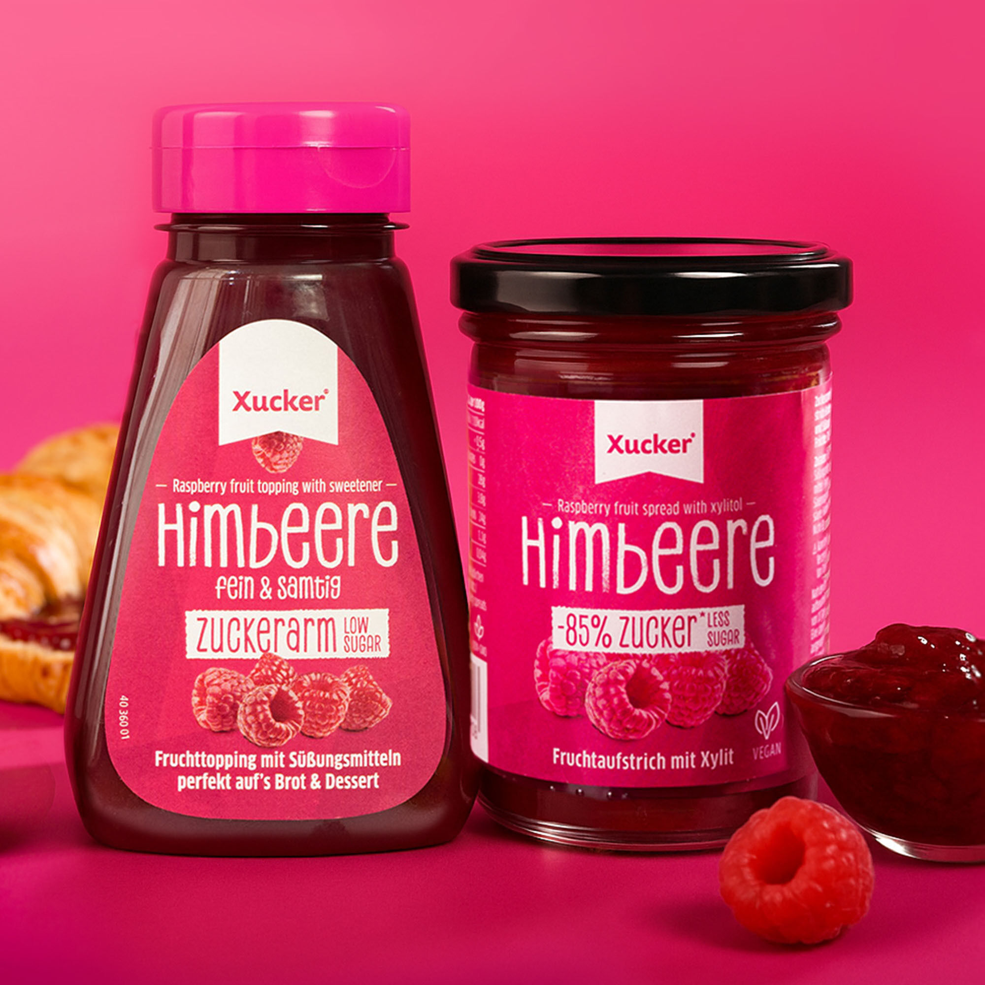 Zuckerarmes Fruchttopping Himbeere Duo Set (75% Frucht)