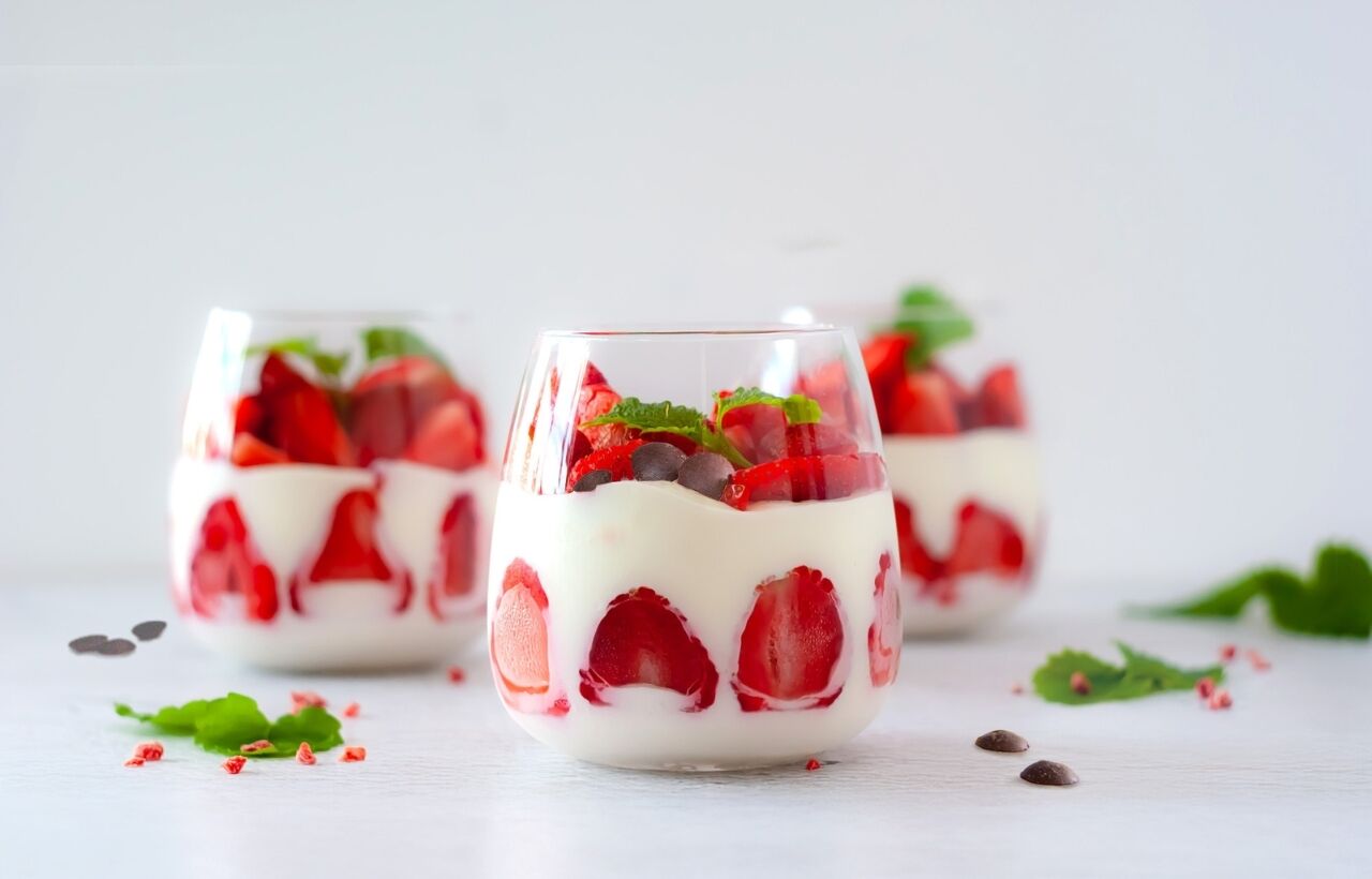 Schichtdessert – mit Mascarpone und Erdbeere