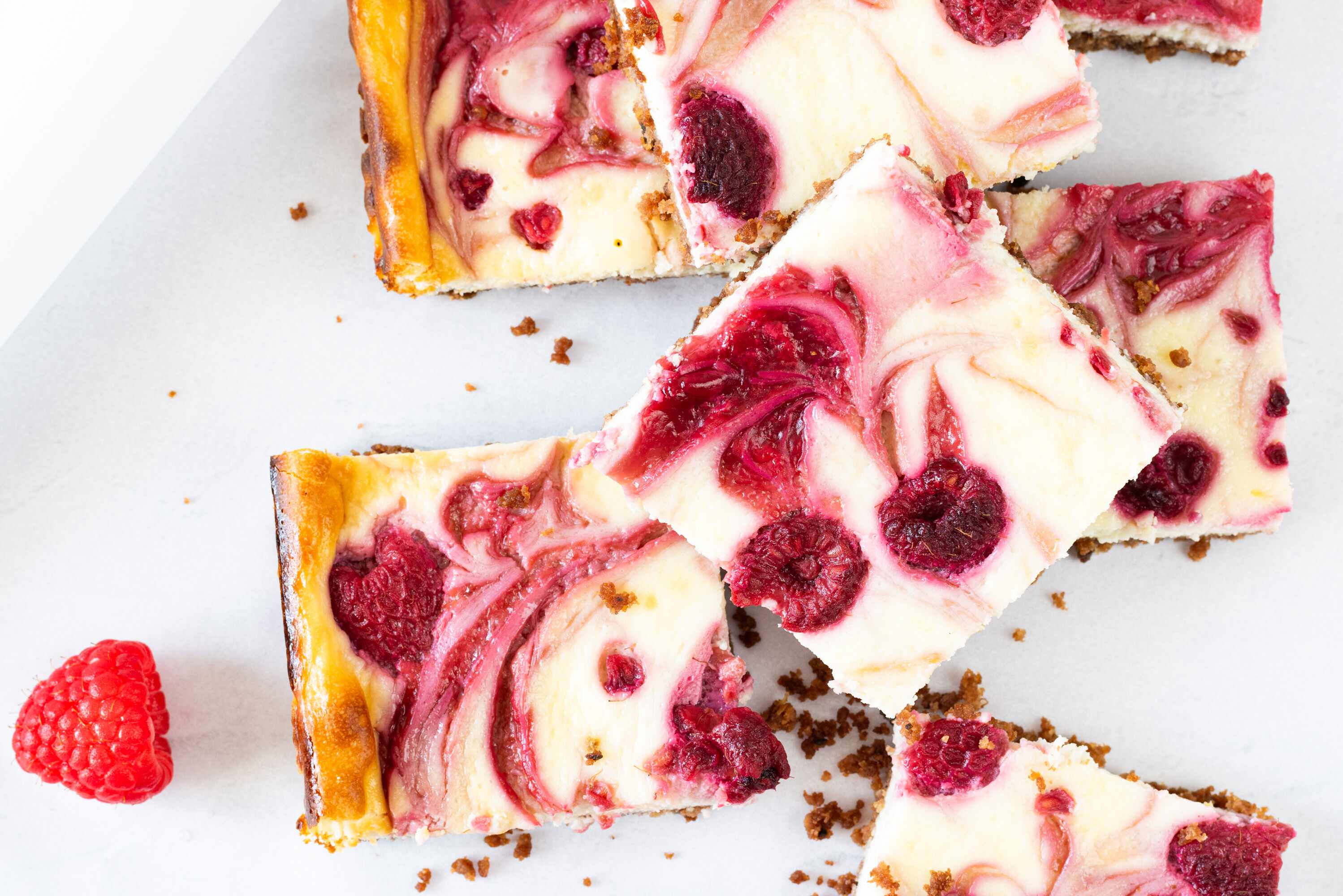 Himbeerquarkkuchen vom Blech