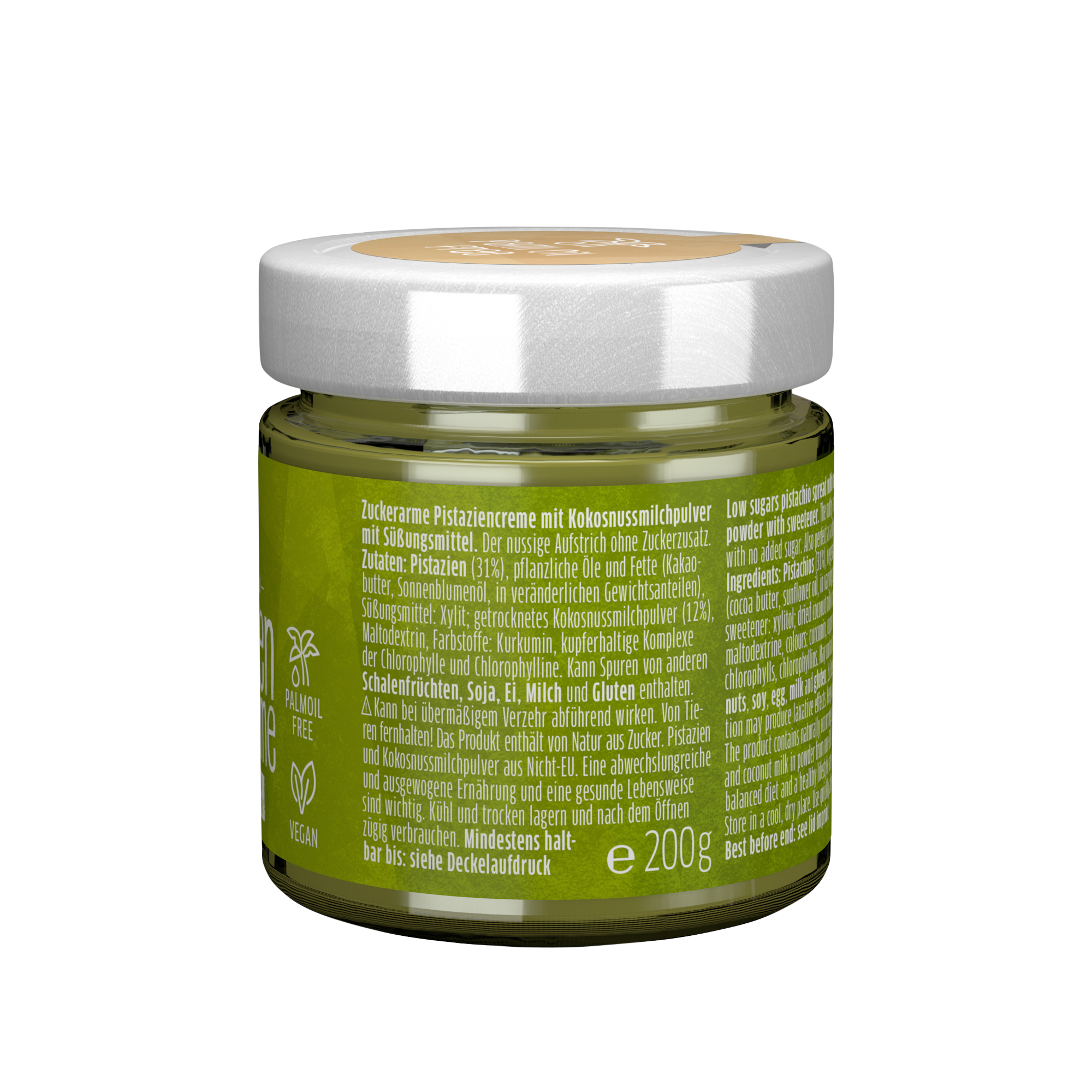 Zuckerarme Pistazien-Kokos-Creme ohne Palmöl (Xylit)