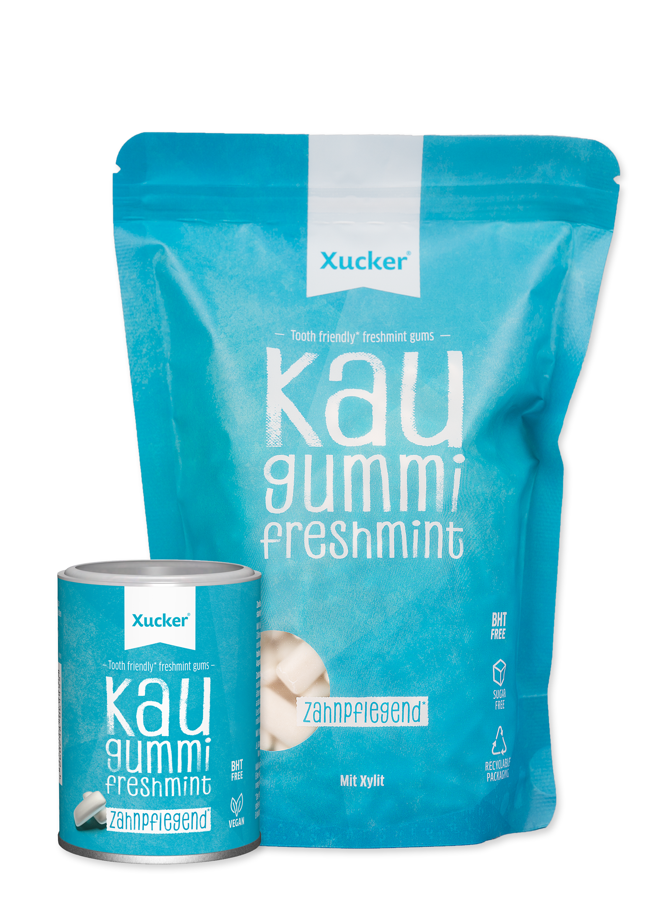 Xylit-Kaugummis Freshmint - Set mit Nachfüllpack