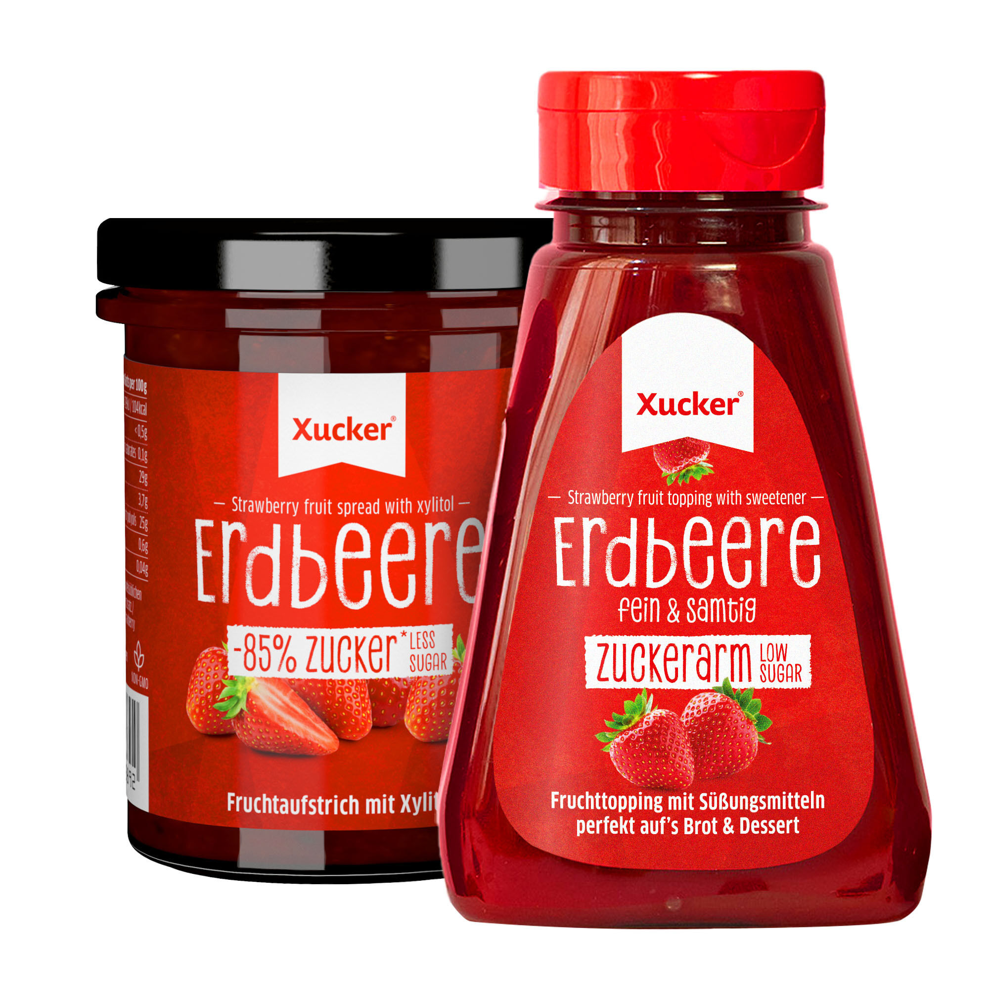 Zuckerarmes Fruchttopping Erdbeere Duo Set (75% Frucht)