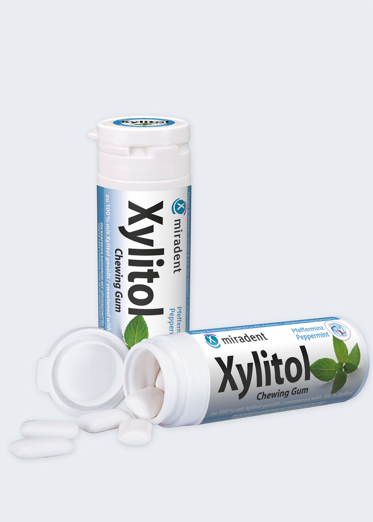 miradent Xylit-Kaugummi Pfefferminz (kräftig)