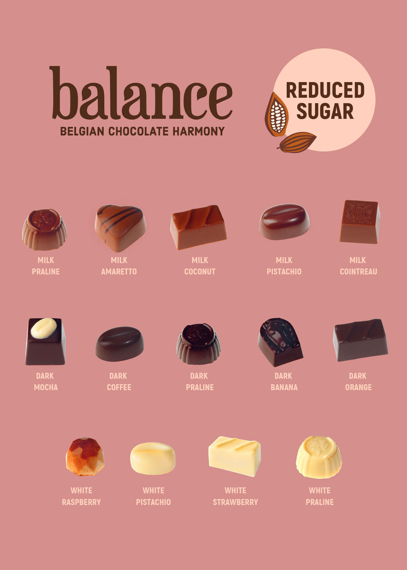 Schokoladenpralinen in ohne Zuckerzusatz einzeln beschrieben – genussvoll und lecker süß