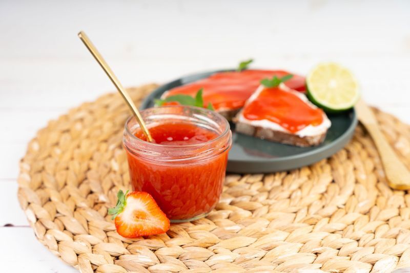 Erdbeermarmelade mit Limette - ohne Zuckerzusatz